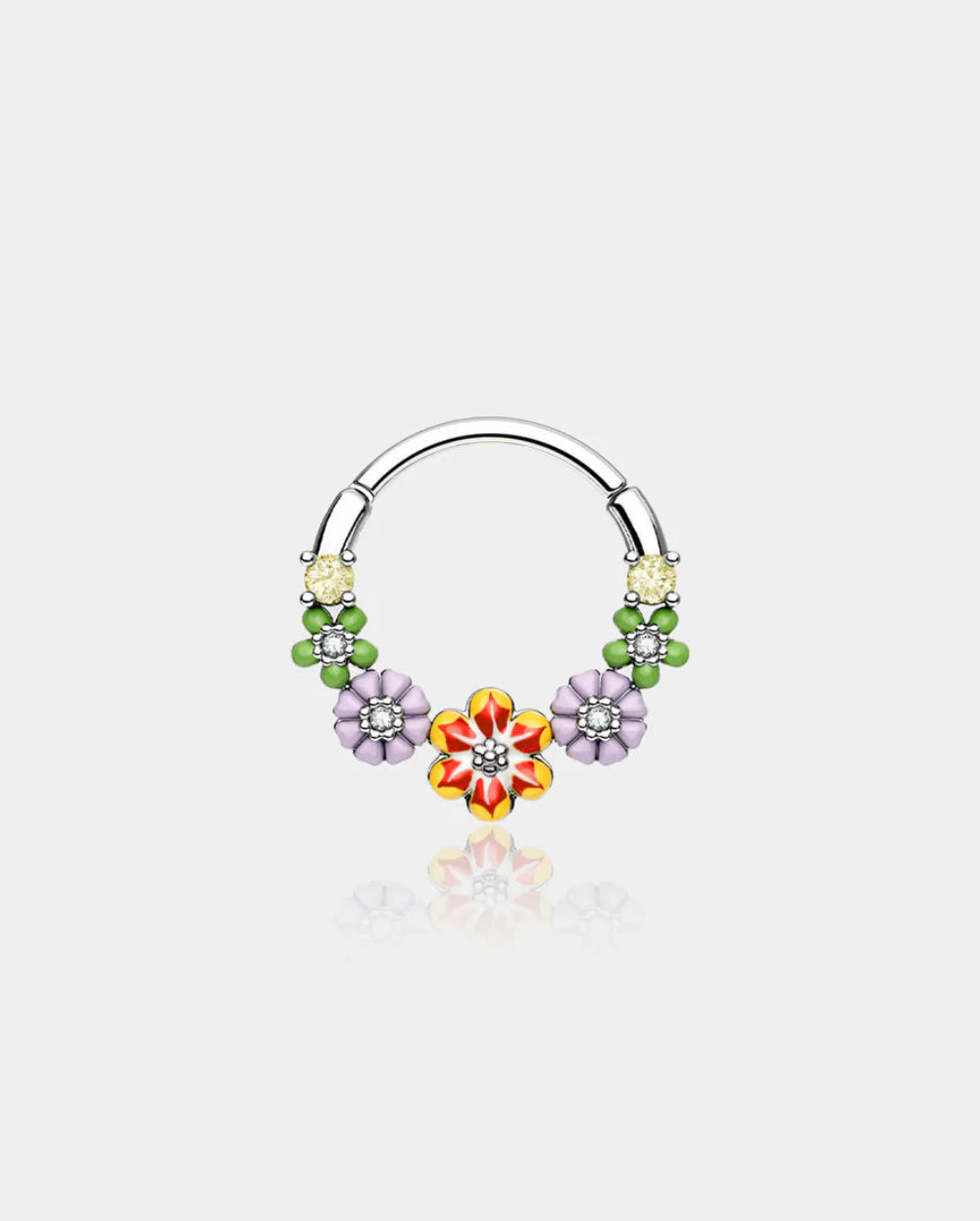 MULTI-COLOURED SPRING FLOWER SEPTUM RING