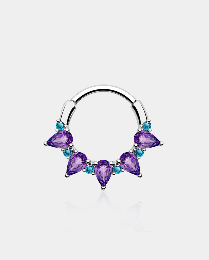 GORGEOUS PURPLE CZ SEGMENT SEPTUM RING