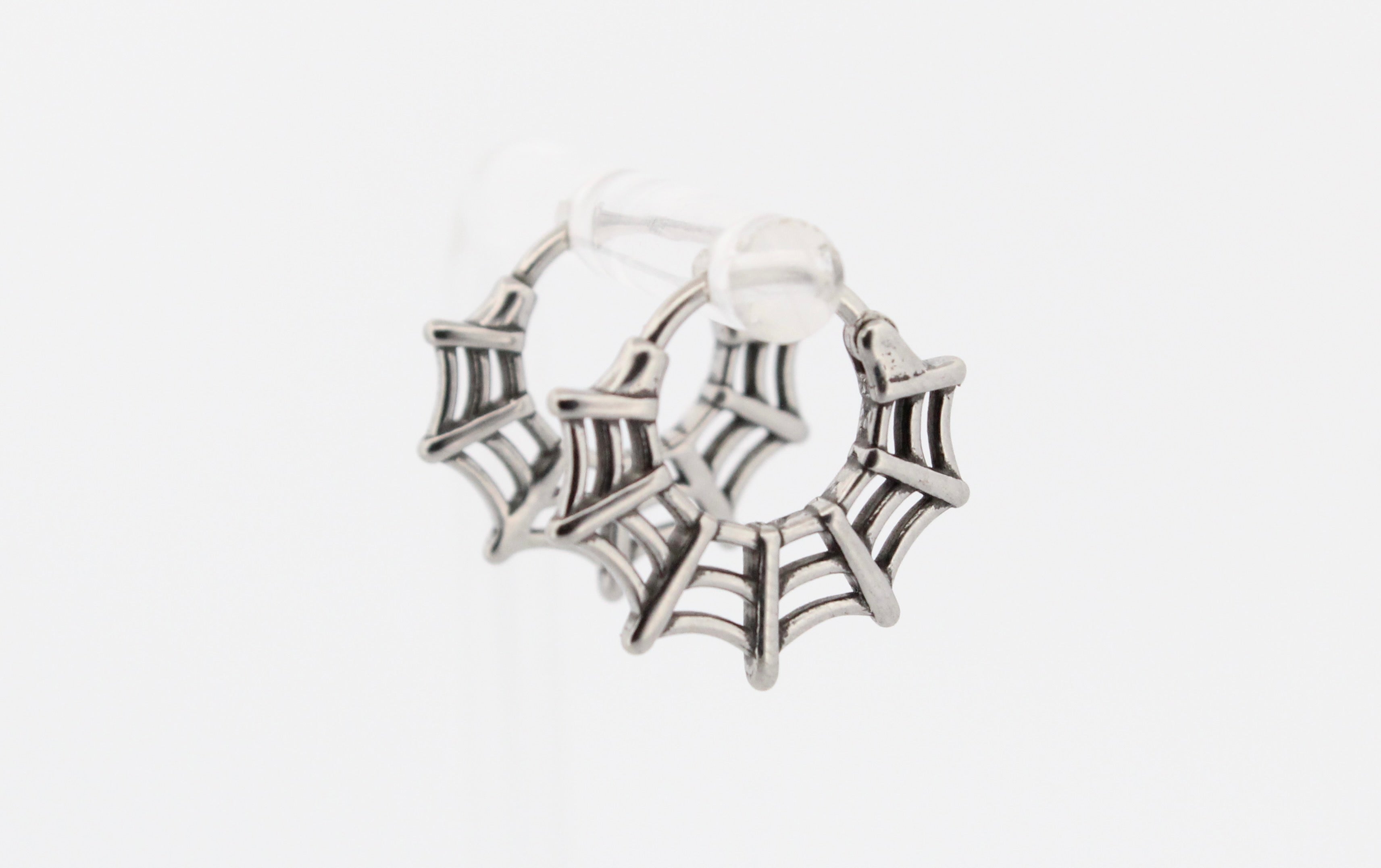 SMALL COBWEB HOOP EARRINGS