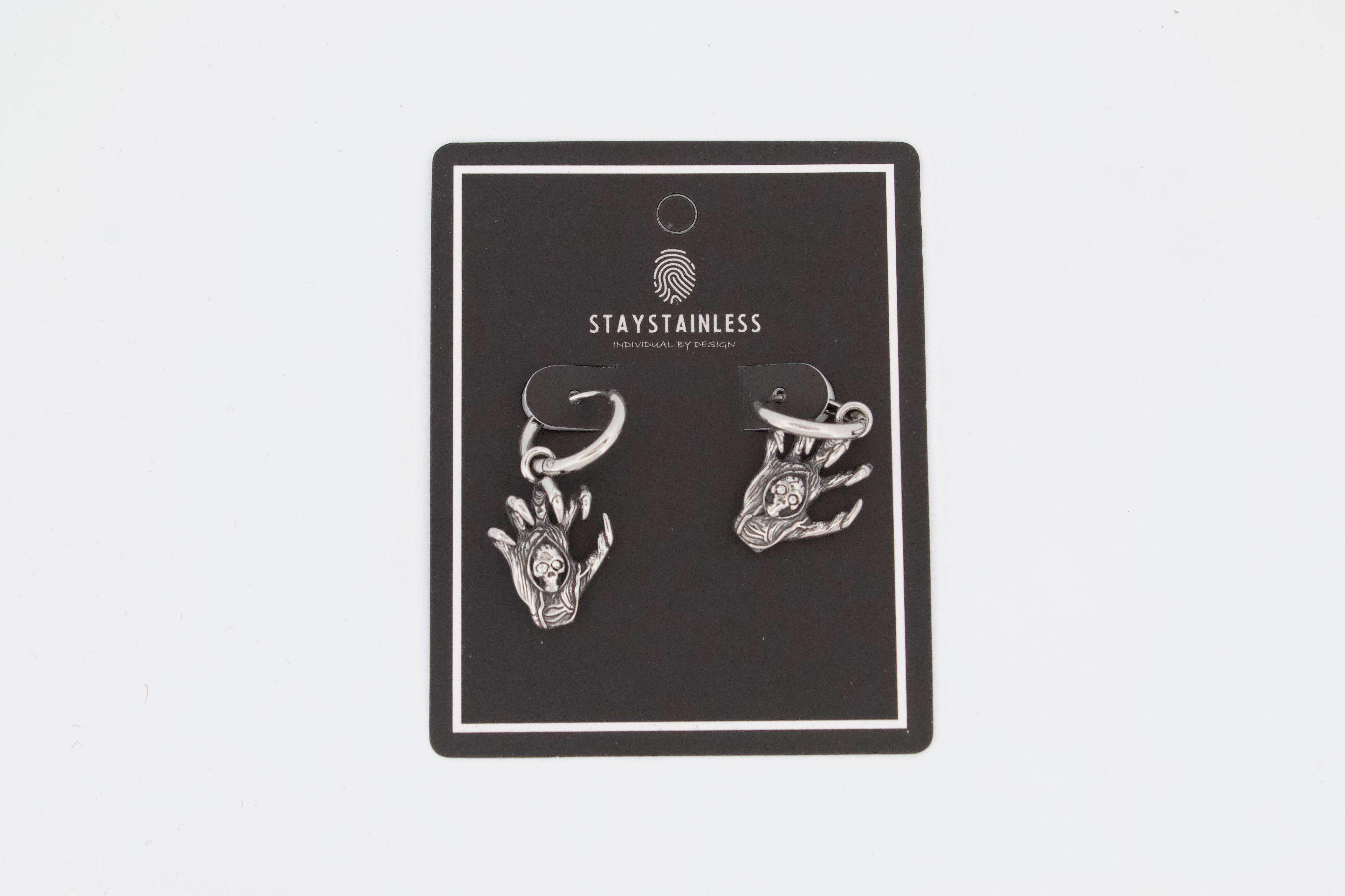 ZOMBIE HAND HOOP EARRINGS