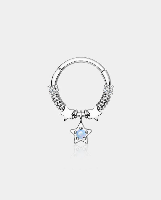 FAIRY OPAL STAR HINGED SEGMENT SEPTUM RING