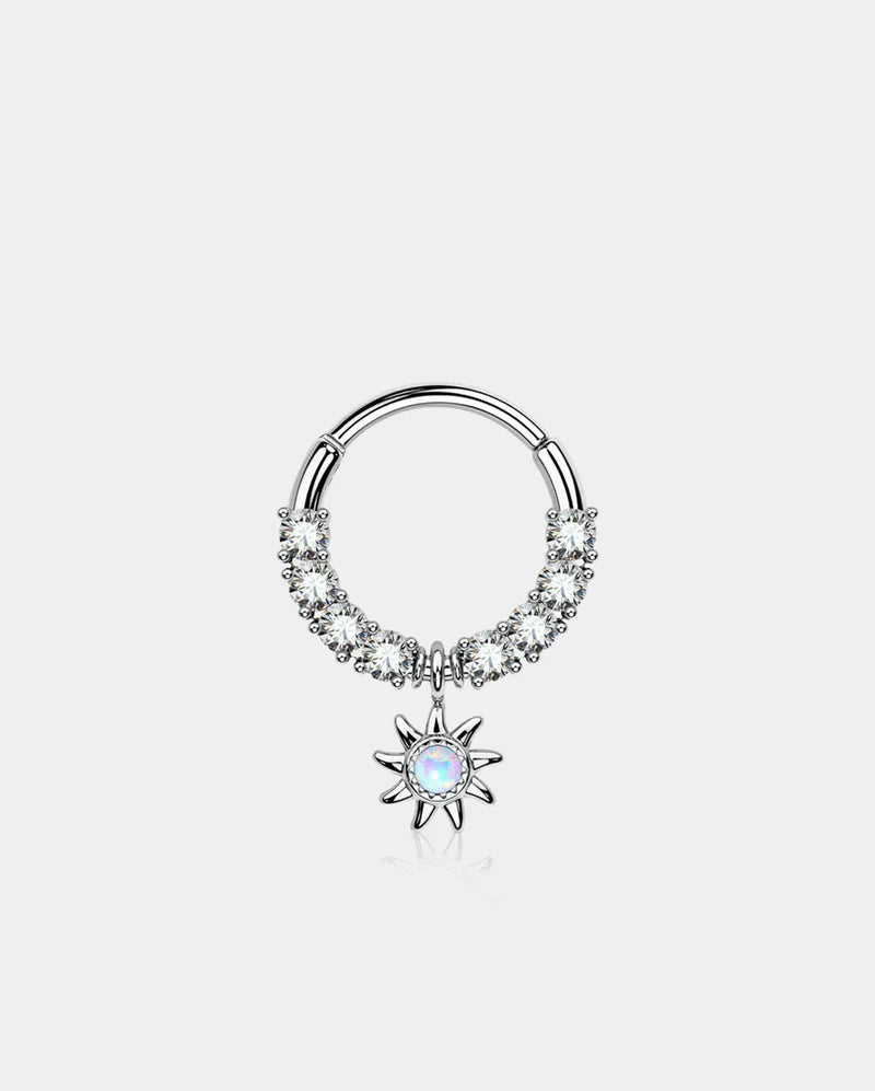 SUN SHAPE DANGLE HINGED SEGMENT SEPTUM RING