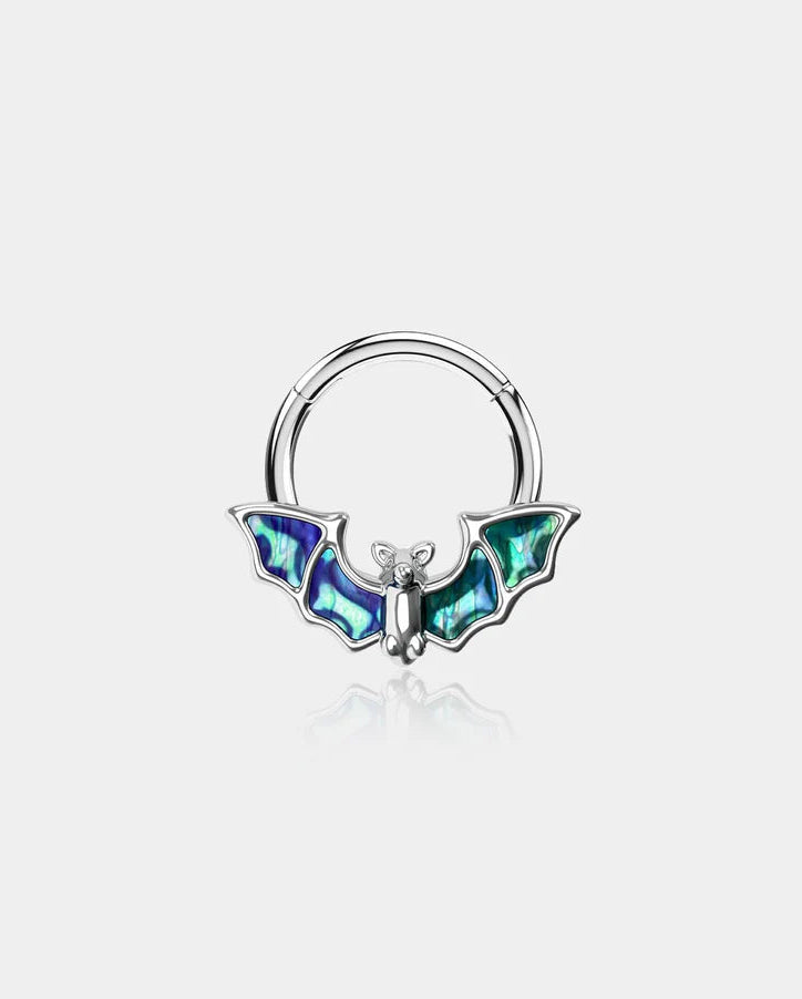 ABALONE SHELL BAT HINGED SEPTUM RING