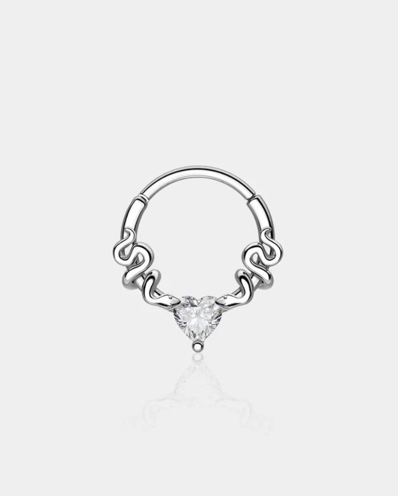 CZ SNAKE AND HEART SEGMENT SEPTUM RING