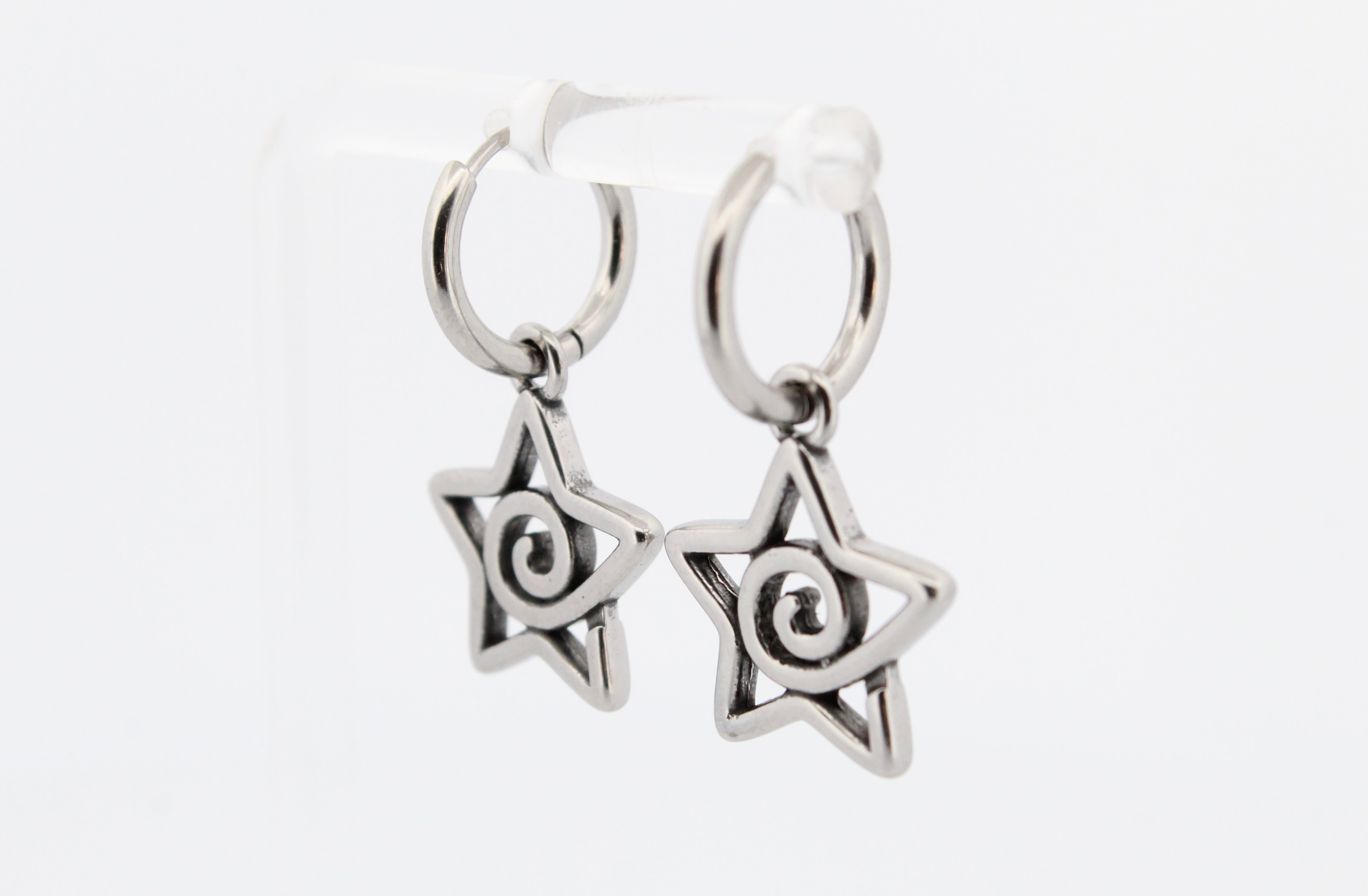 SWIRL STAR HOOP EARRINGS