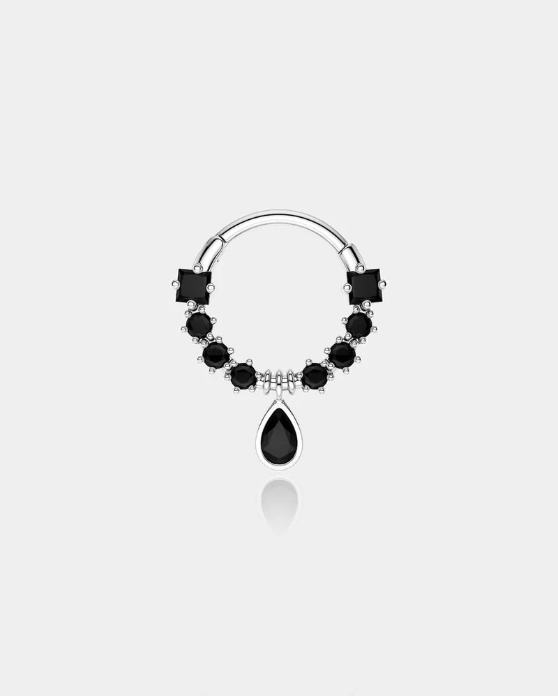 BLACK DANGLE CZ DIAMOND SEPTUM RING
