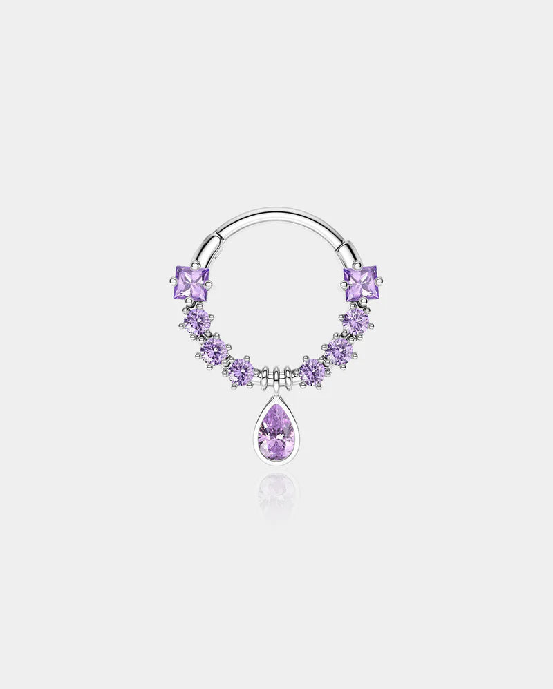 DANGLE PURPLE CZ DIAMOND SEPTUM RING