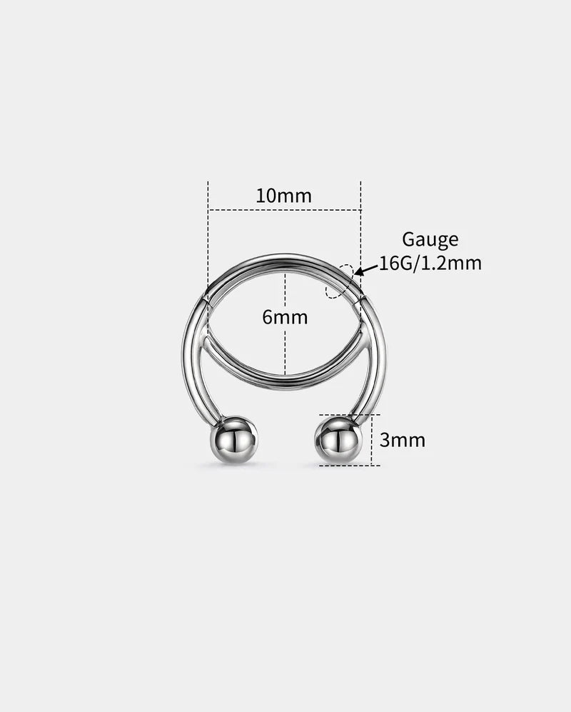 FIXED-BALL HORSESHOE HINGED SEPTUM RING