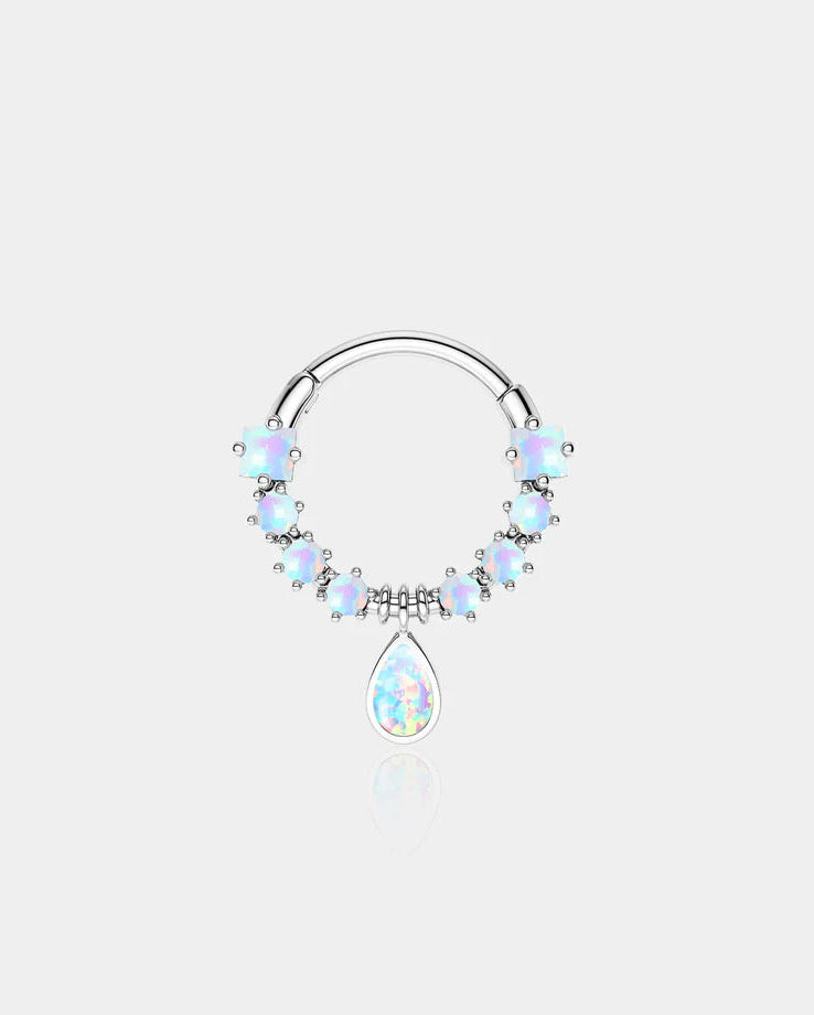 OPAL DANGLE CZ DIAMOND SEPTUM RING