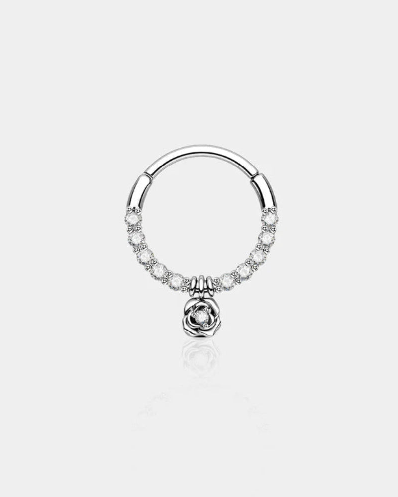 ROSE DANGLE HINGED SEGMENT SEPTUM RING