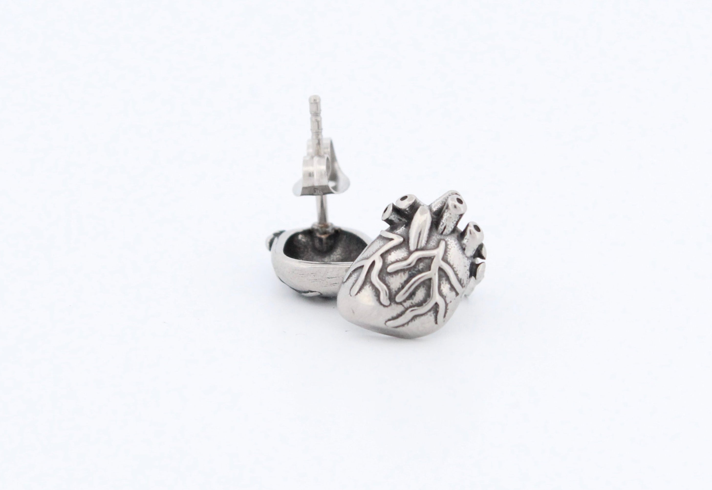 ANATOMICAL HEART STUD EARRINGS