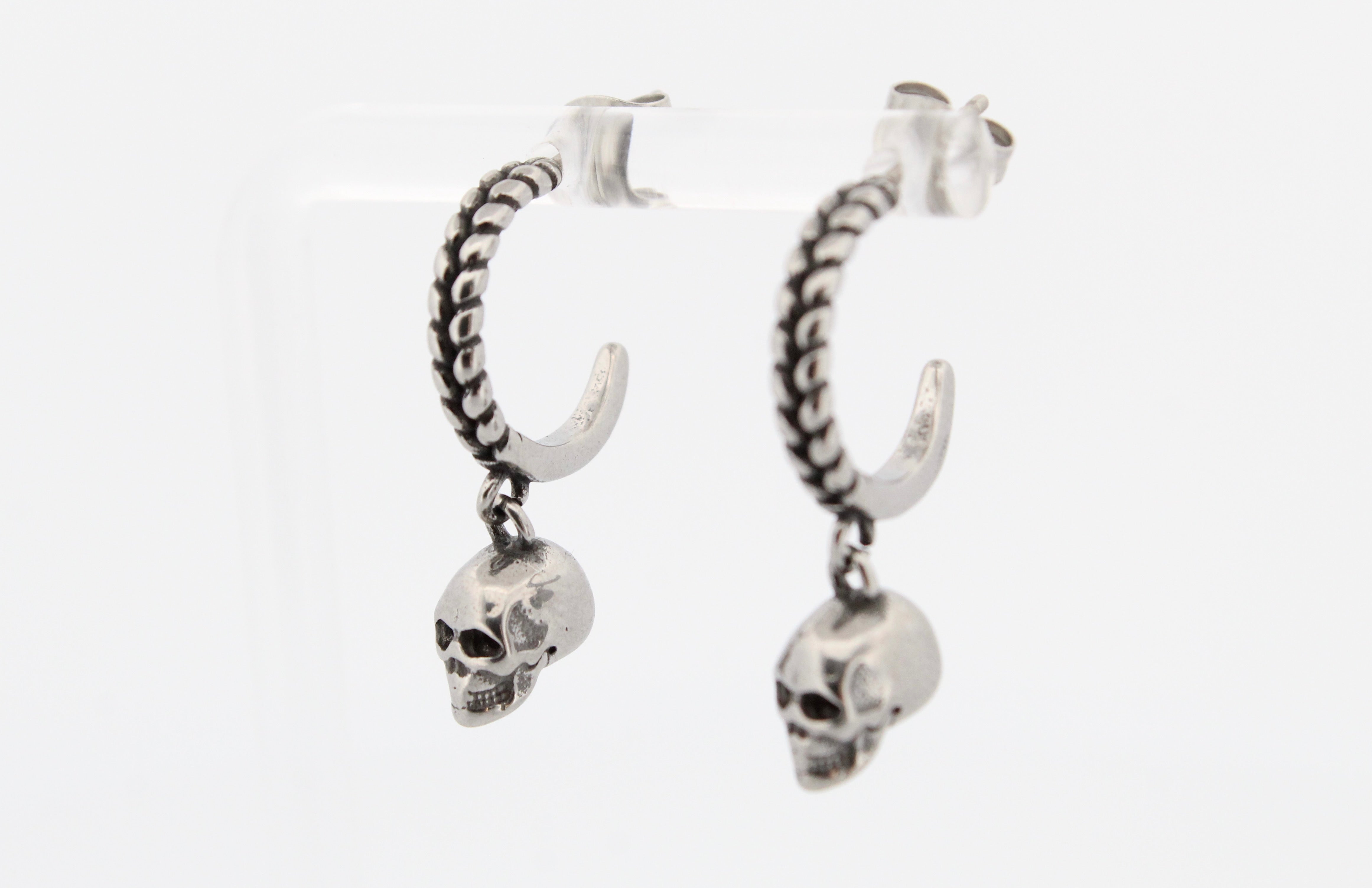 HANGING SKULL STUD EARRINGS