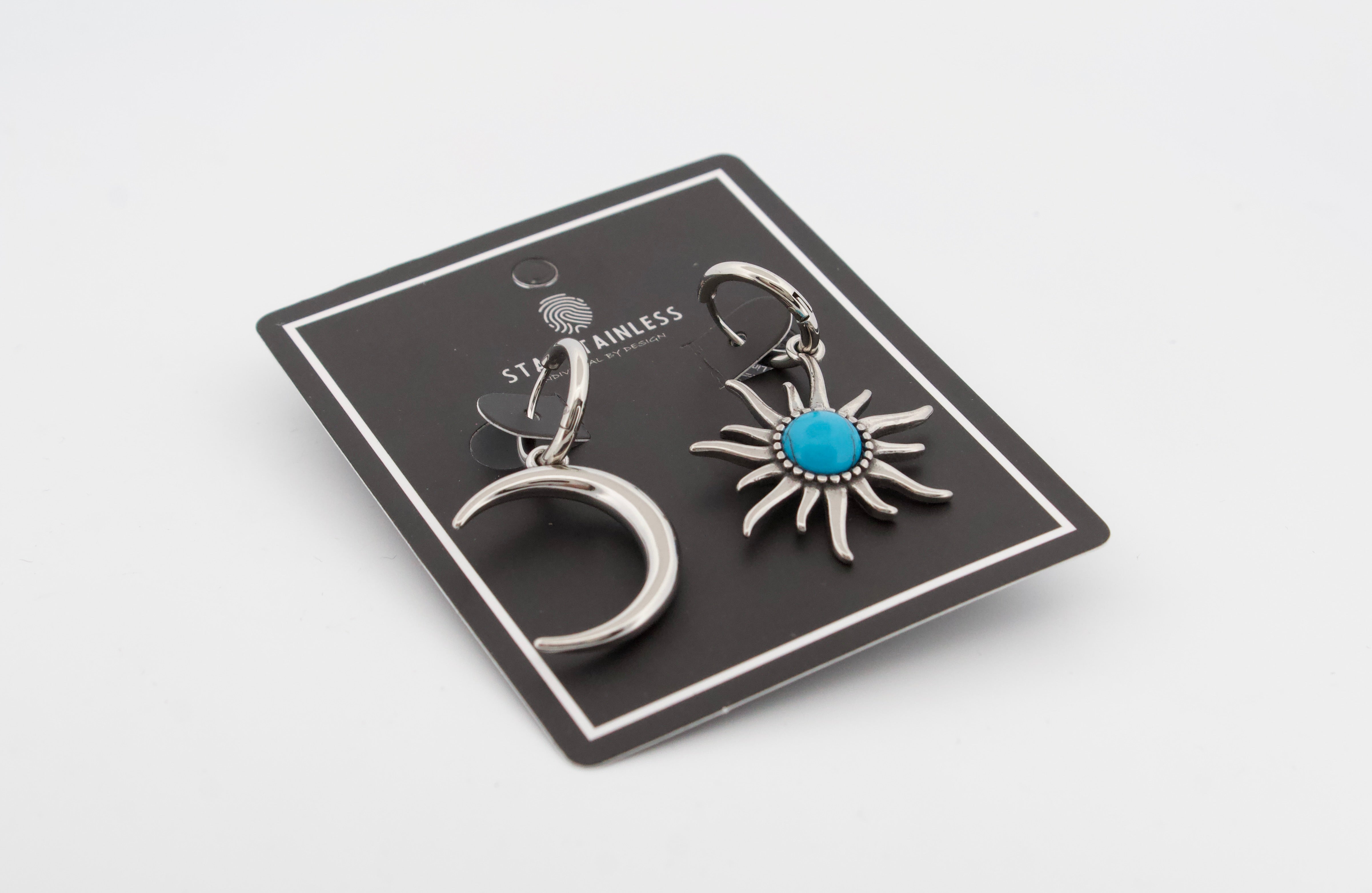 TURQUOISE DAY AND NIGHT HOOP EARRINGS