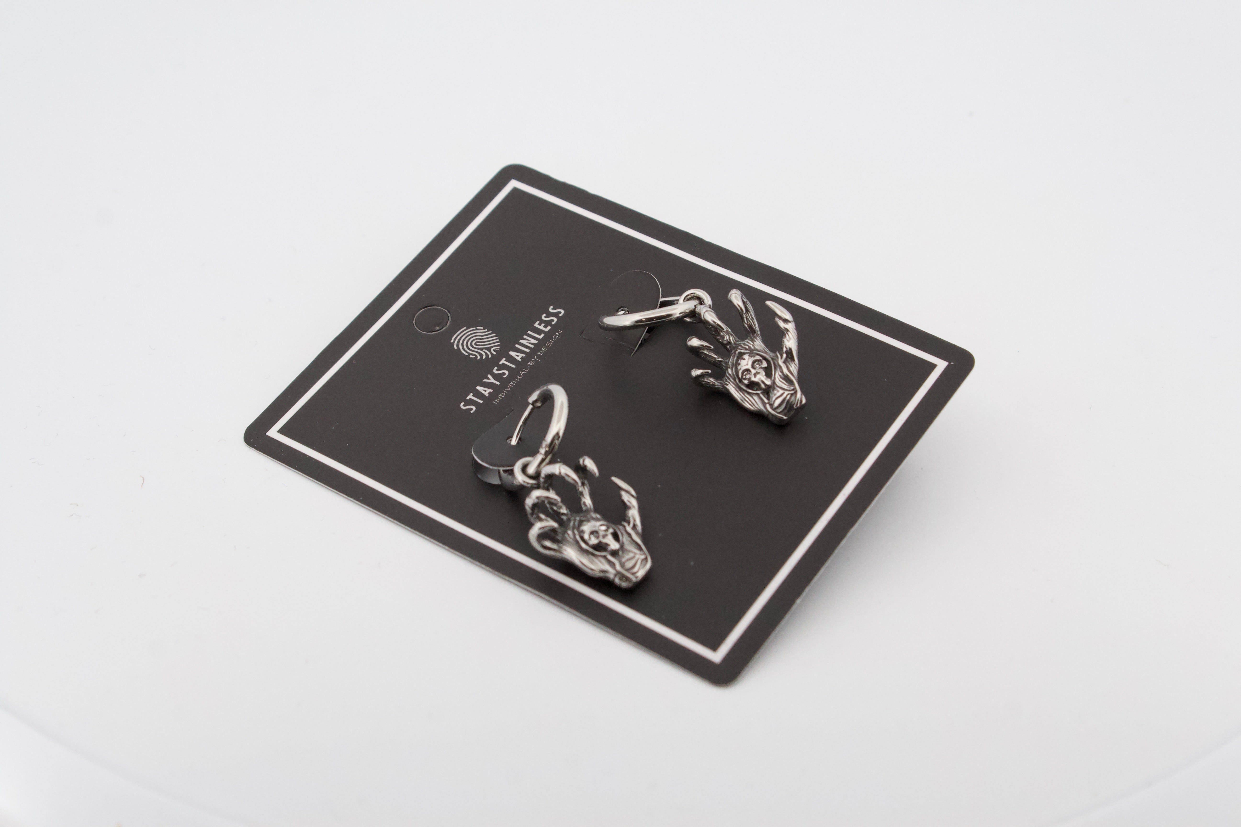 ZOMBIE HAND HOOP EARRINGS