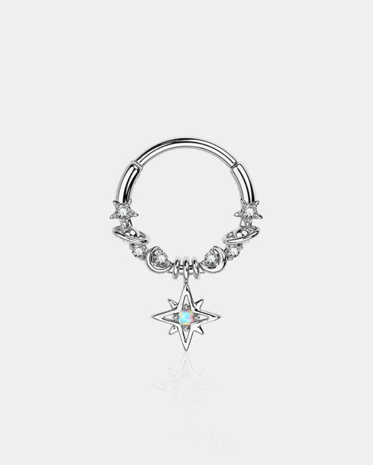 STAR MOON PLANET DANGLE SEPTUM RING