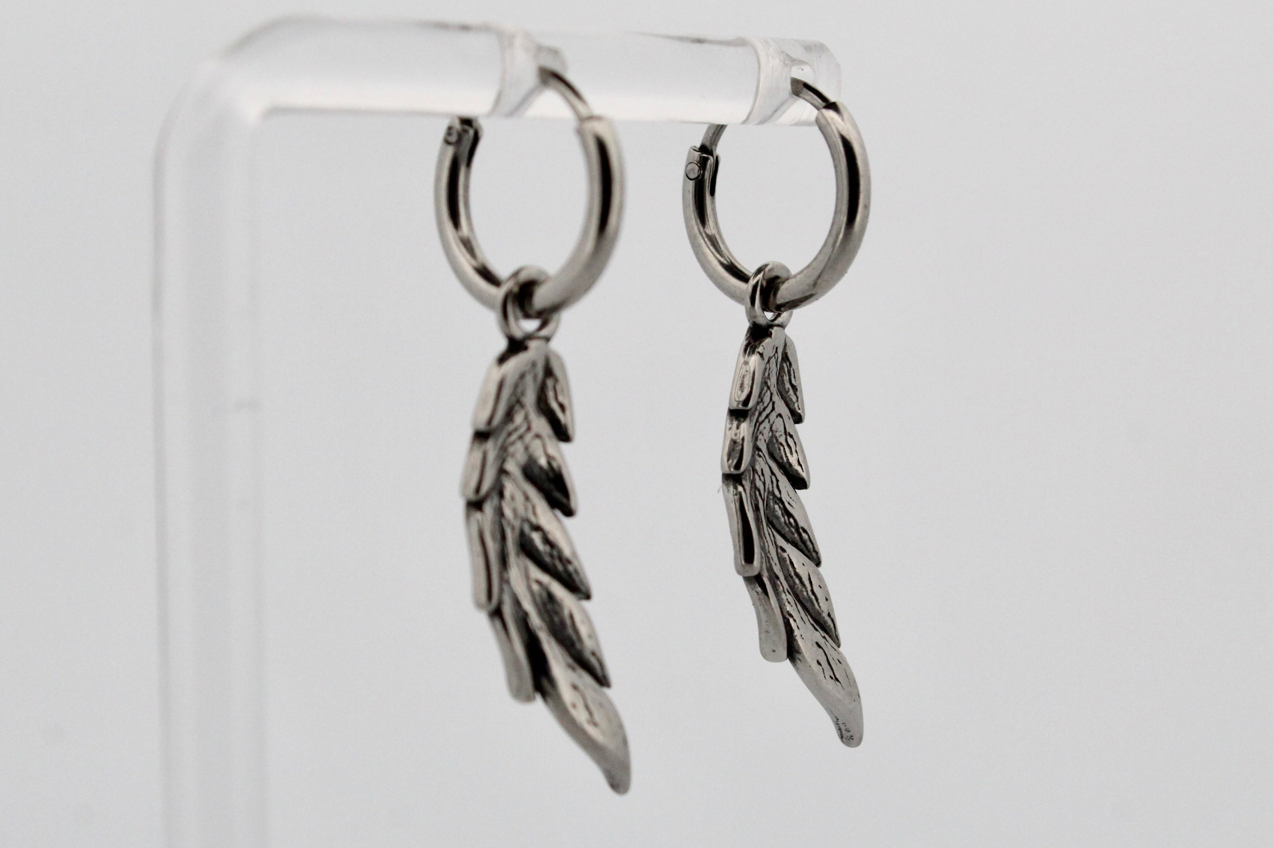 PALM FROND HOOP EARRINGS