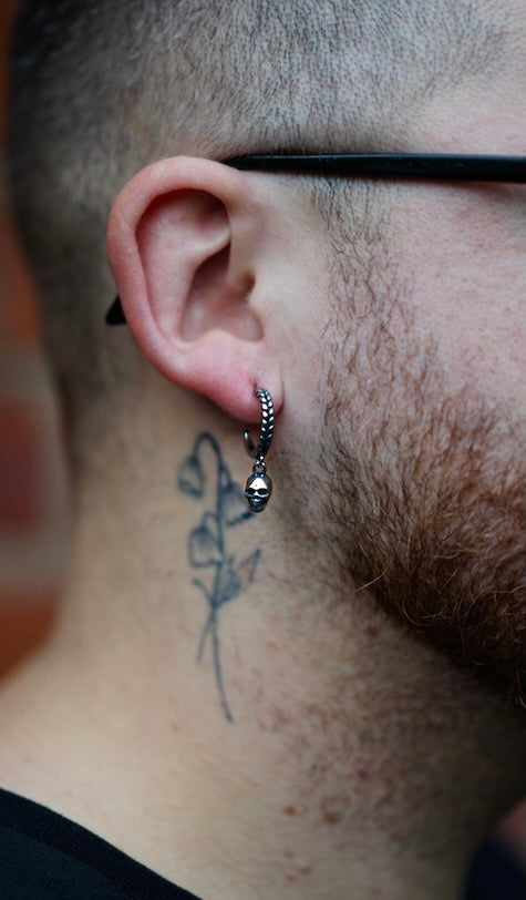 HANGING SKULL STUD EARRINGS