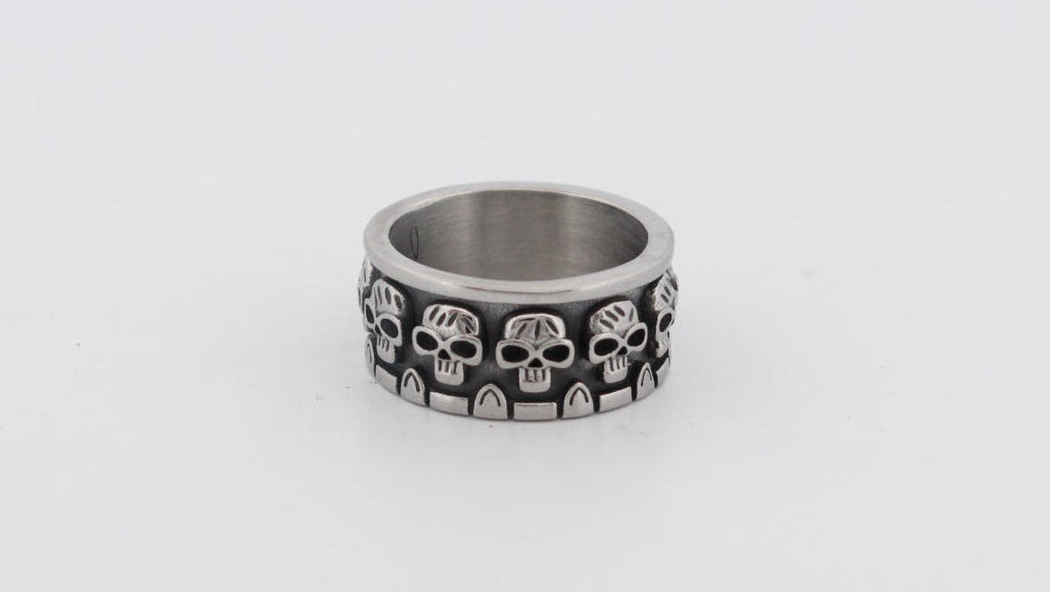 Spinner Ring With Bottle Opener - Stainless Steel Chain Design Ring For Men & Women, Size 7