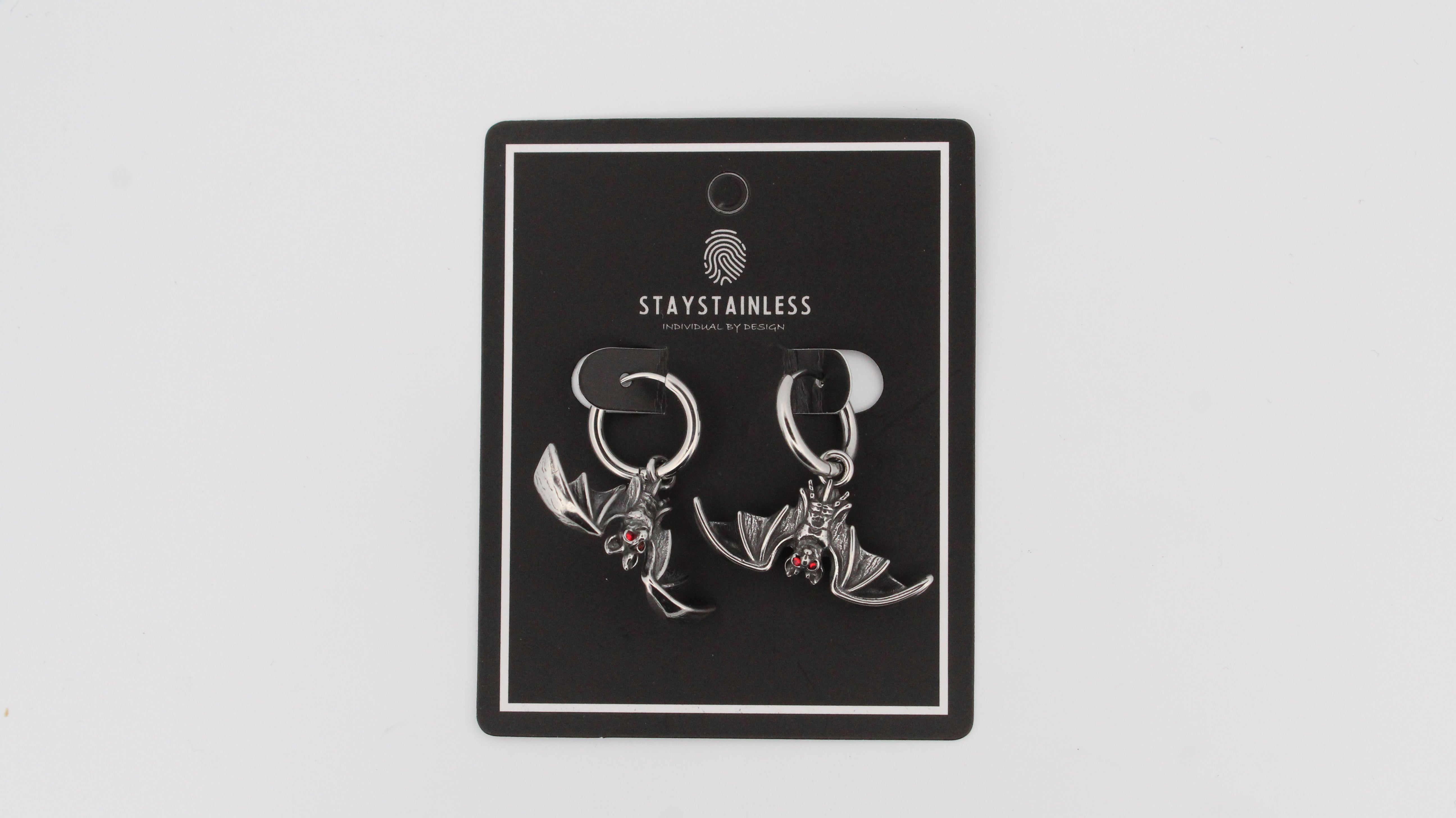 RED EYED BAT HOOP EARRINGS