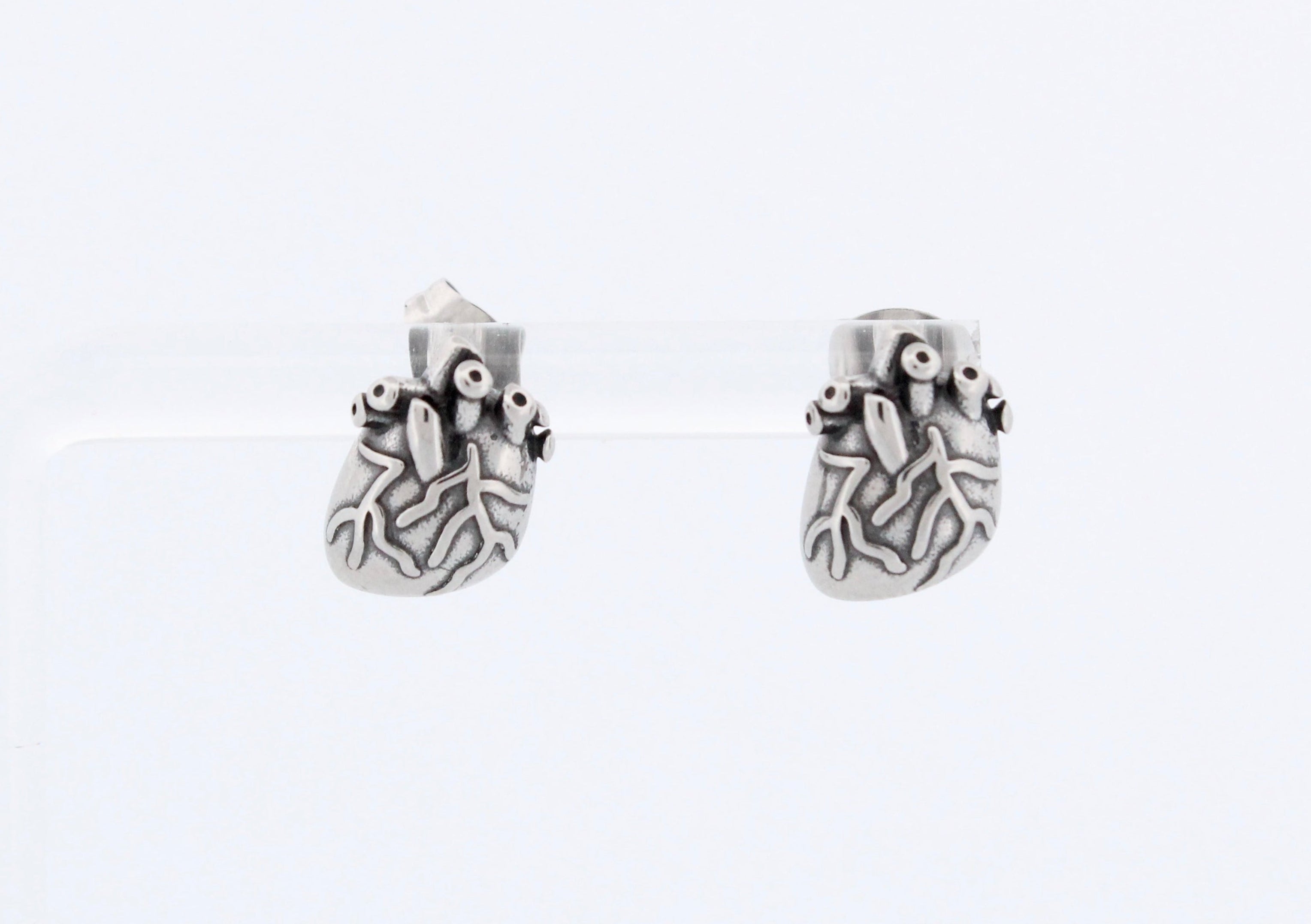 ANATOMICAL HEART STUD EARRINGS