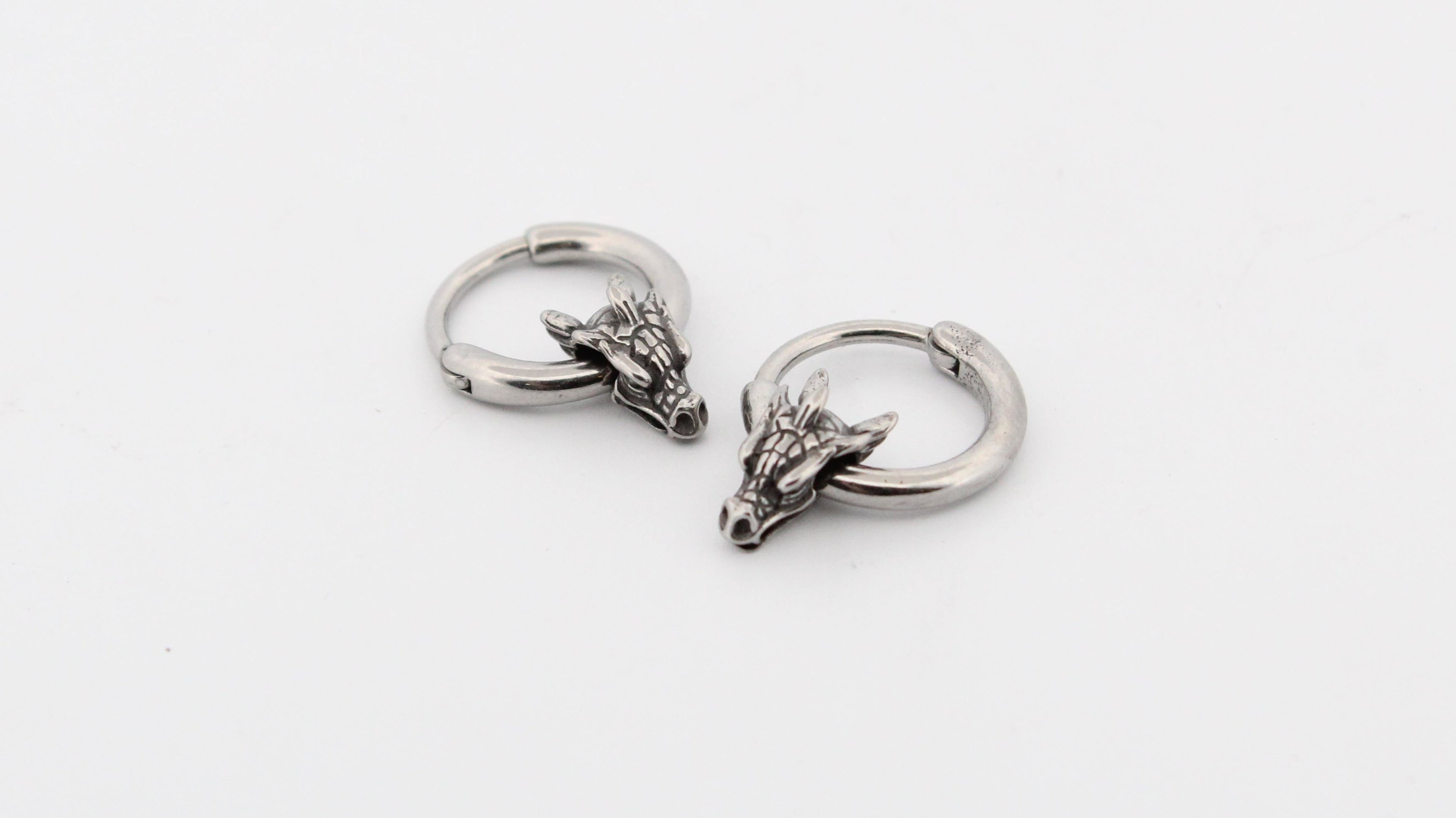 DRAGON HEAD HOOP EARRINGS