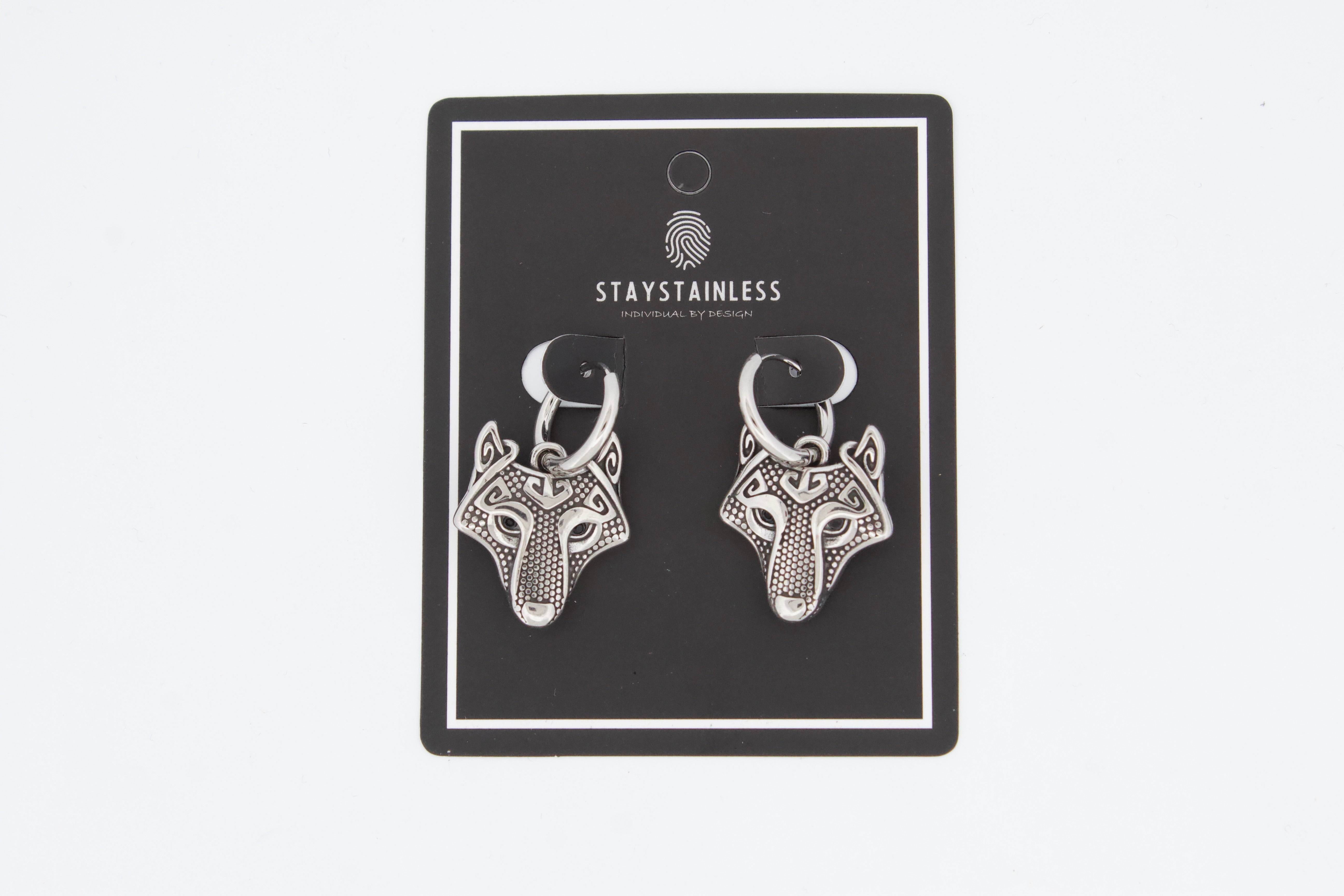 BLACK EYED WOLF HOOP EARRINGS