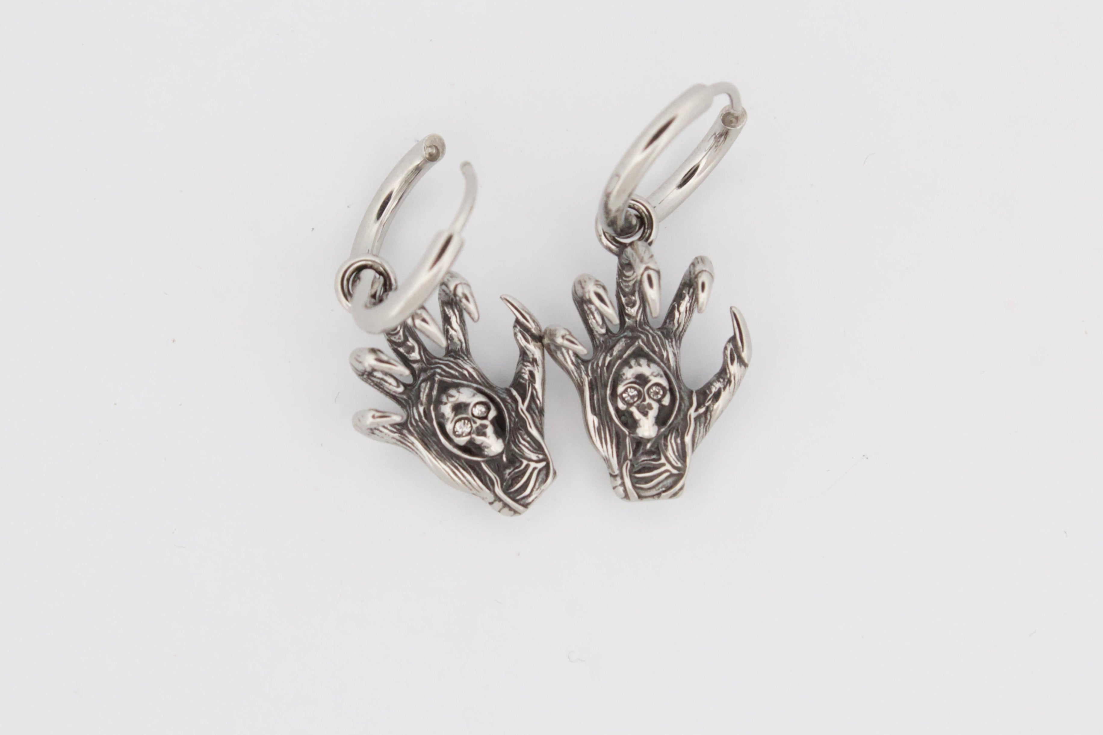 ZOMBIE HAND HOOP EARRINGS
