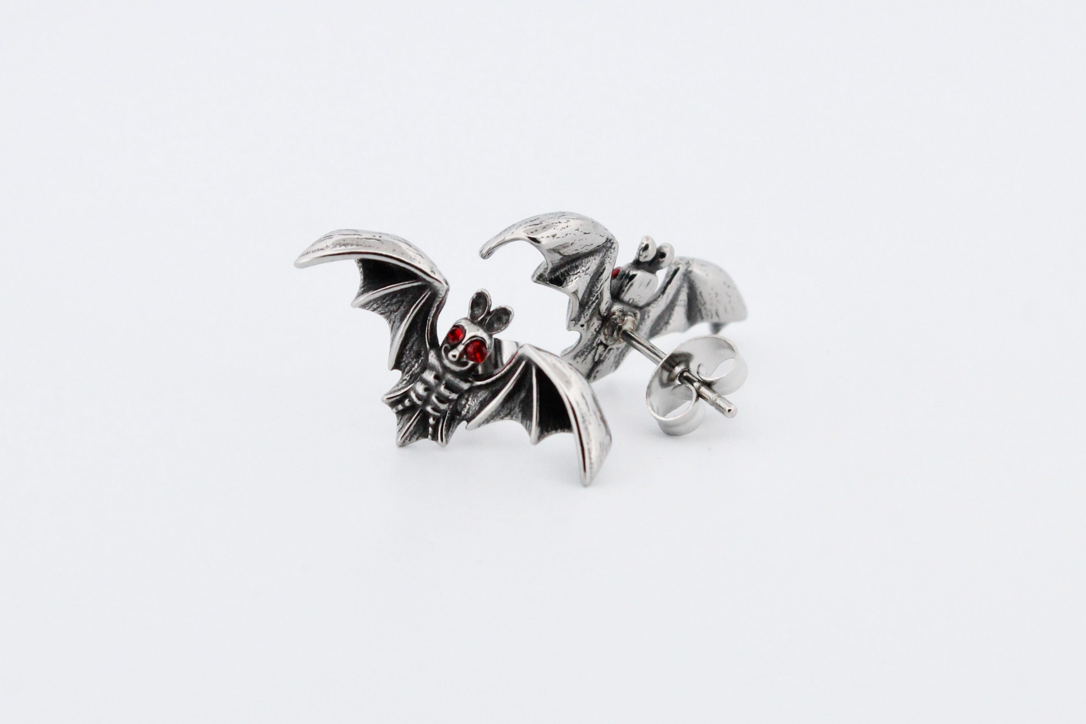 RED EYED BAT STUD EARRINGS