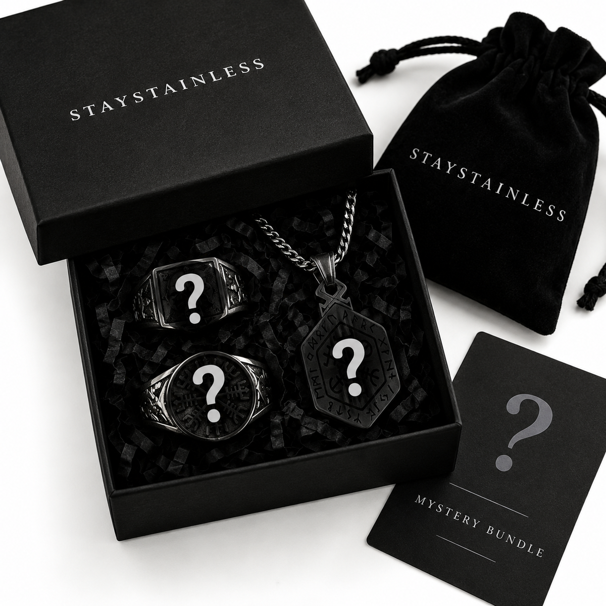 MYSTERY BUNDLE - 2 RINGS & 1 PENDANT WITH CHAIN