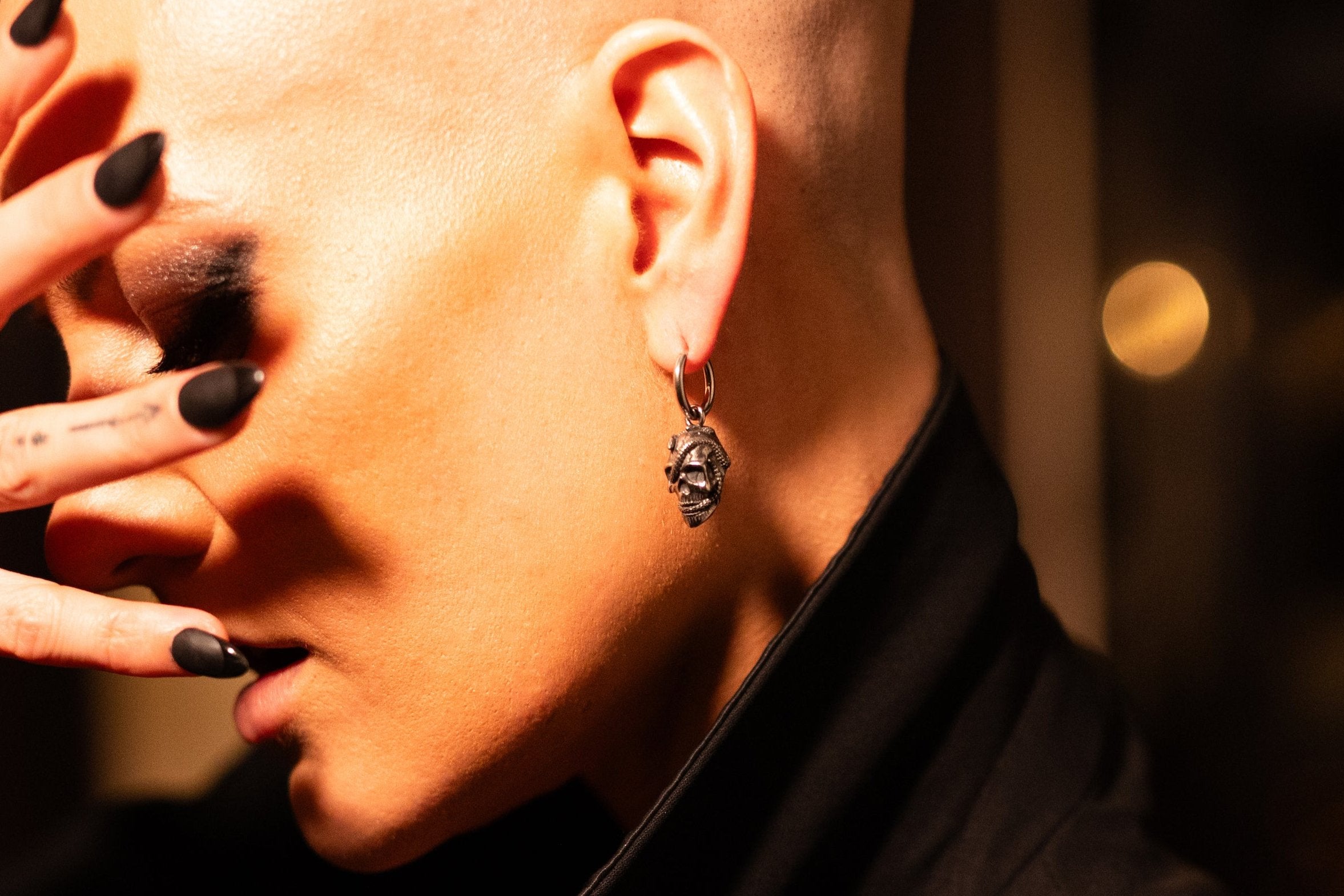 SKULL & SNAKE HOOP EARRINGS