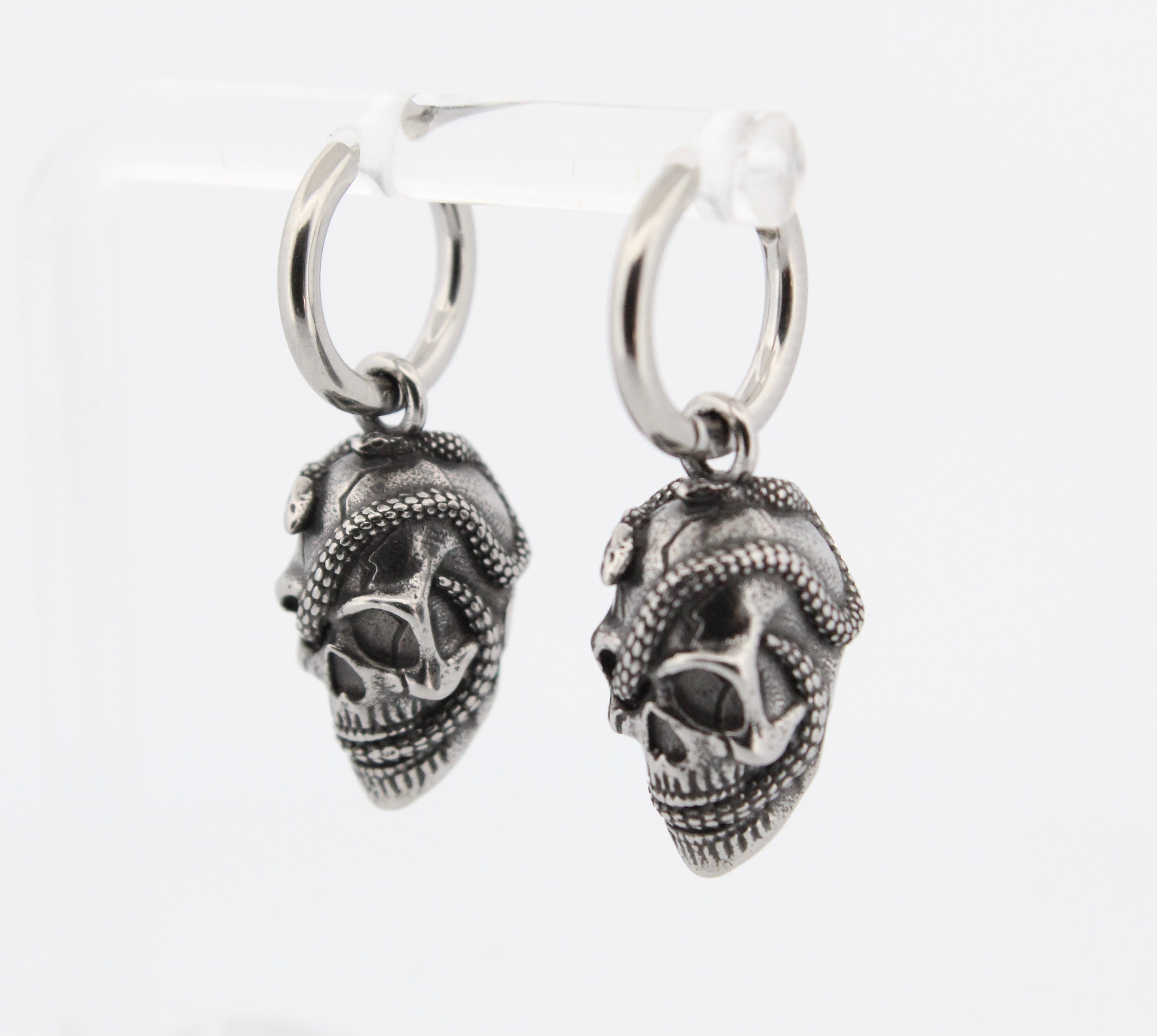 SKULL & SNAKE HOOP EARRINGS