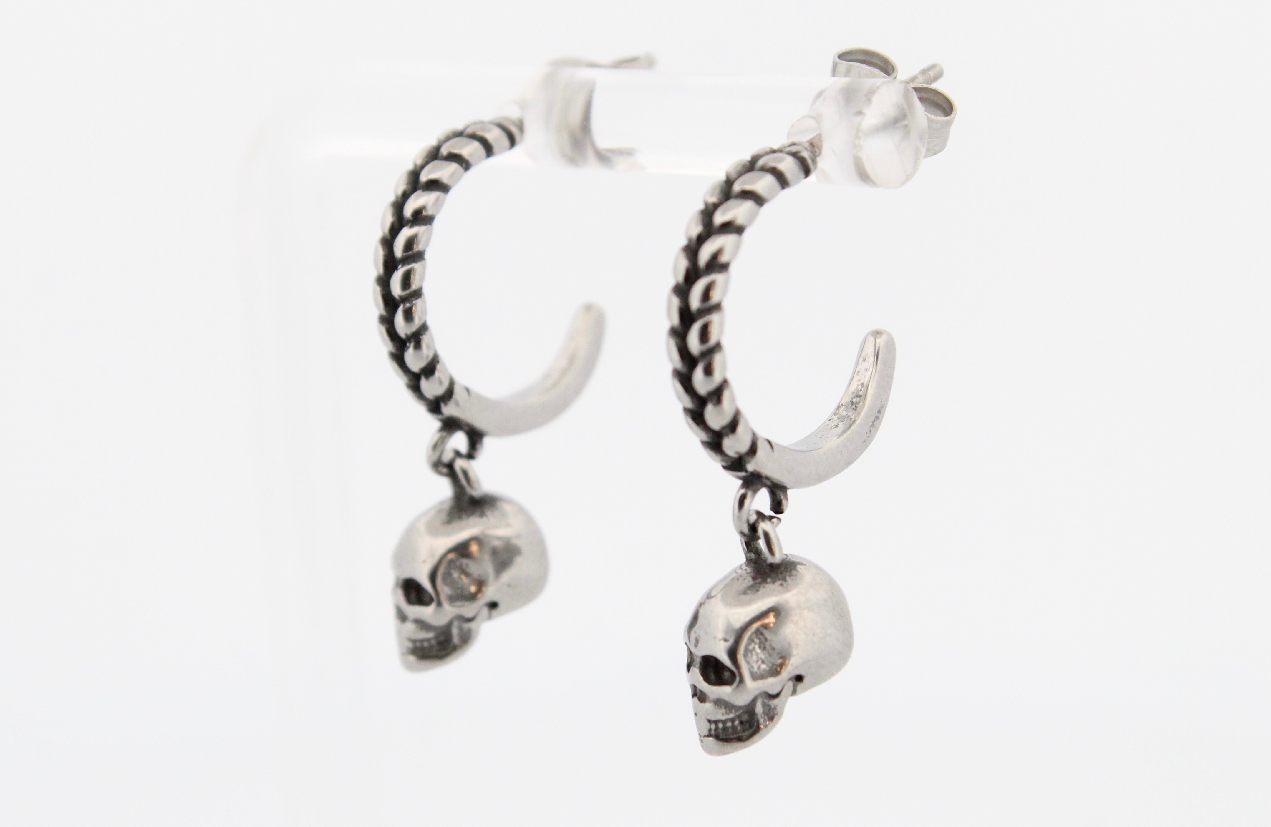 HANGING SKULL STUD EARRINGS