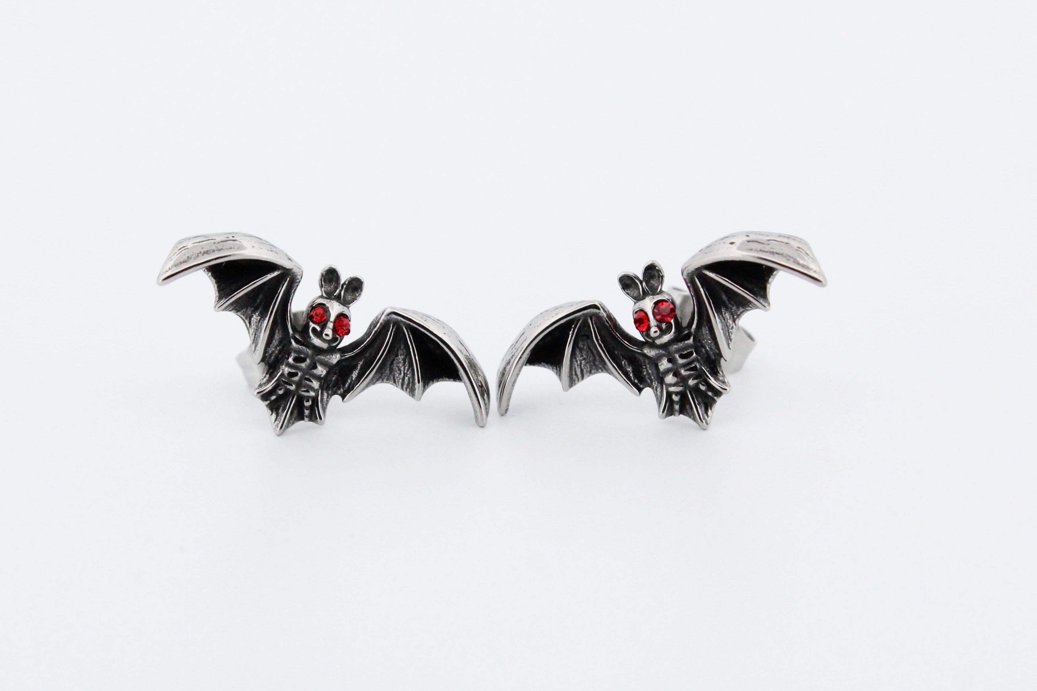 RED EYED BAT STUD EARRINGS