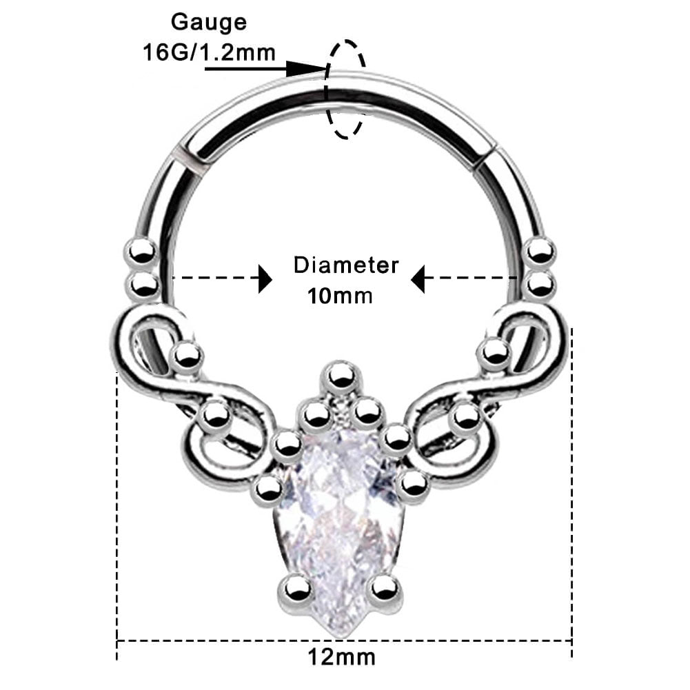 PEARDROP CZ SEPTUM RING