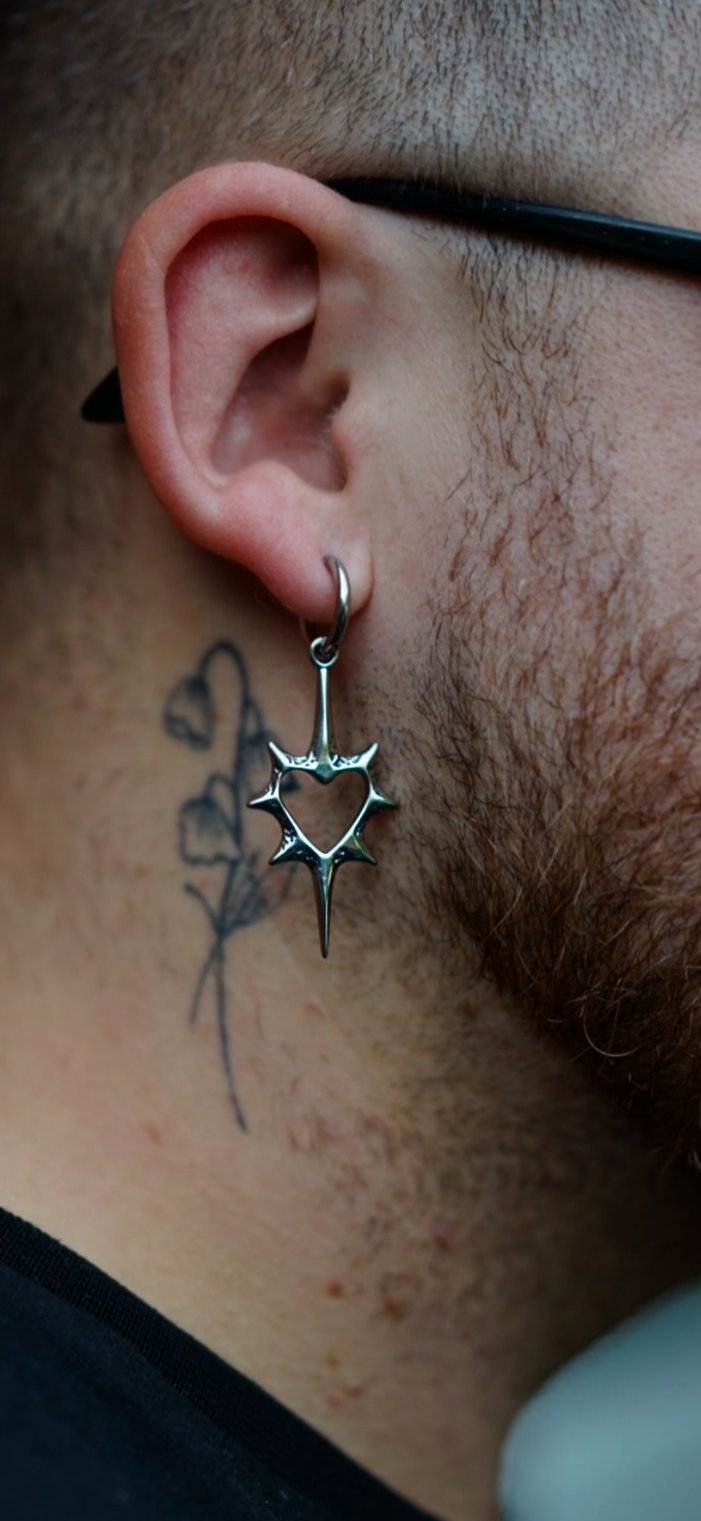 POISONED HEART HOOP EARRINGS