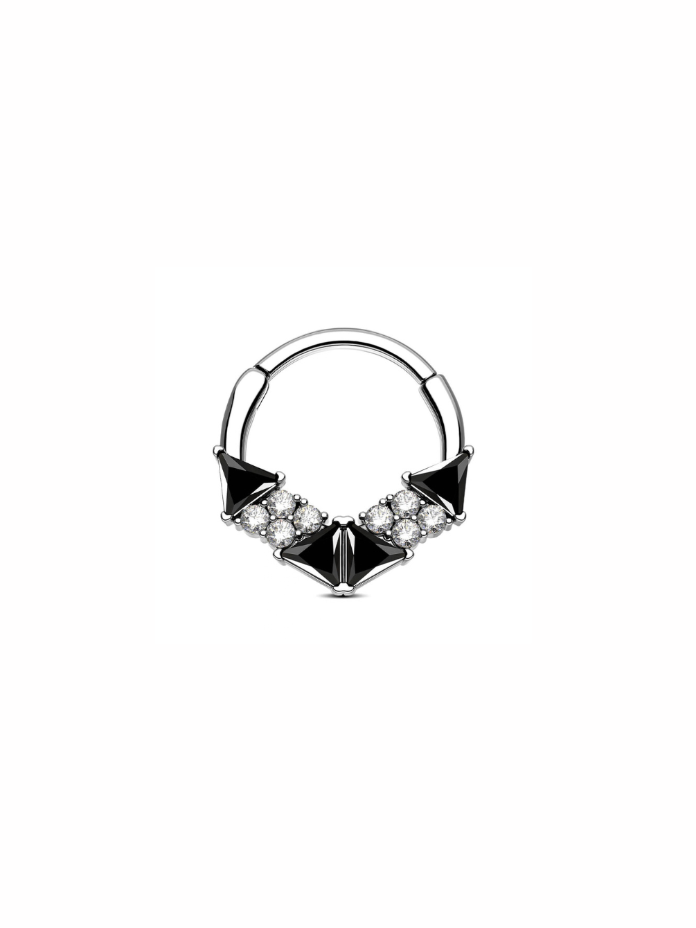 BLACK & CLEAR CZ SEPTUM RING