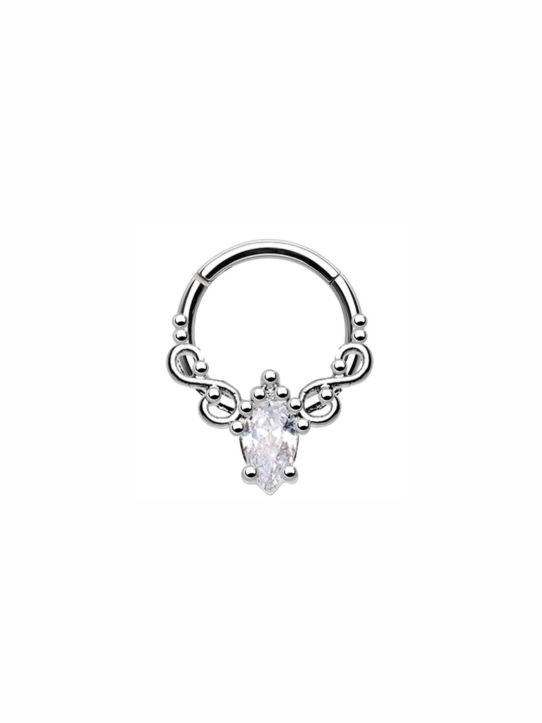 PEARDROP CZ SEPTUM RING