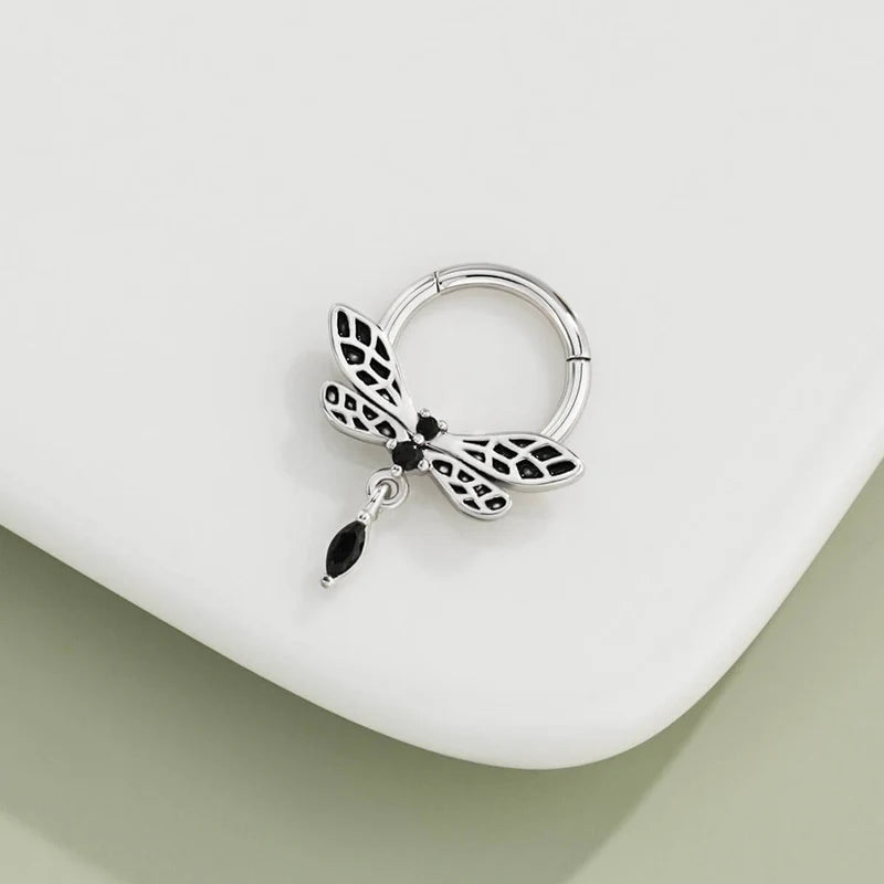 DRAGONFLY BLACK CZ SEPTUM RING