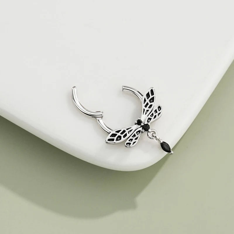 DRAGONFLY BLACK CZ SEPTUM RING