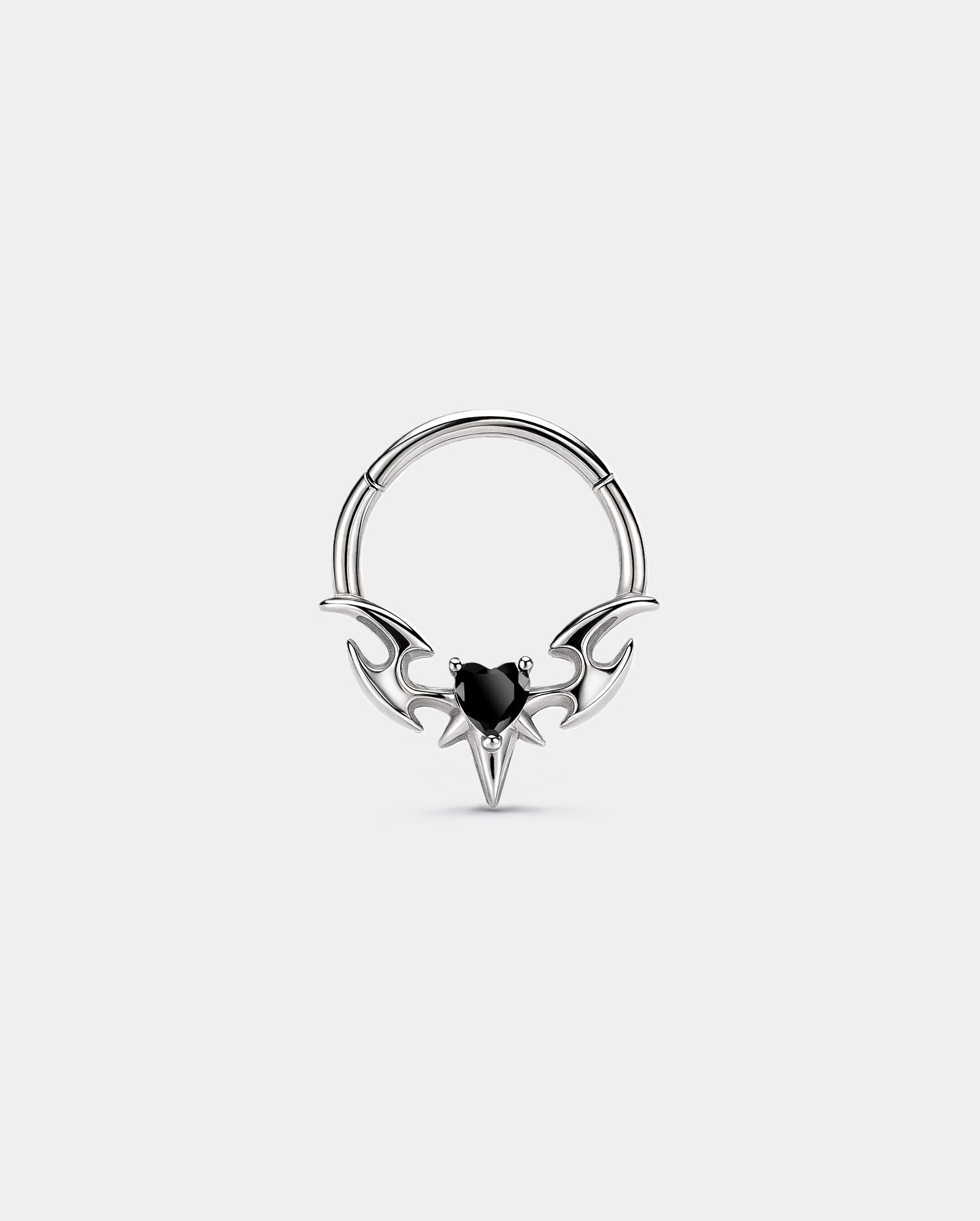 V-SPEAR BLACK HEART CZ SEGMENT SEPTUM RING