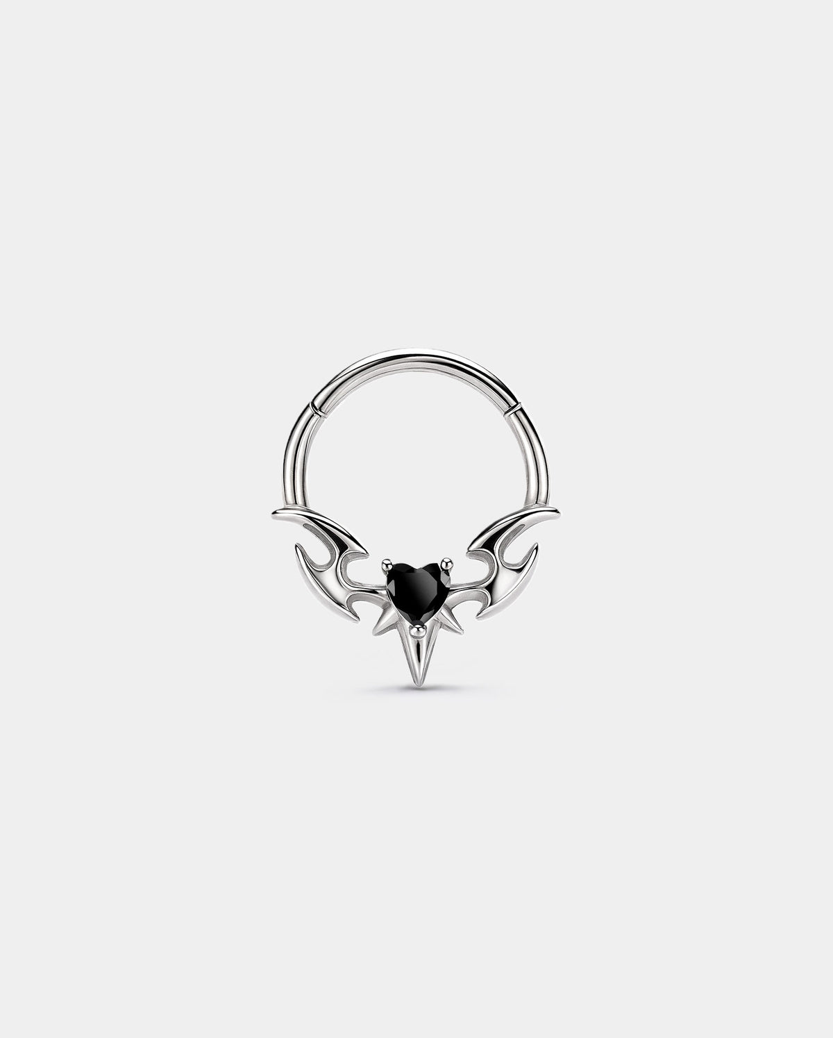 V-SPEAR BLACK HEART CZ SEGMENT SEPTUM RING