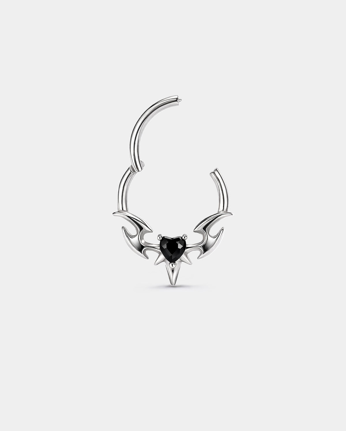 V-SPEAR BLACK HEART CZ SEGMENT SEPTUM RING