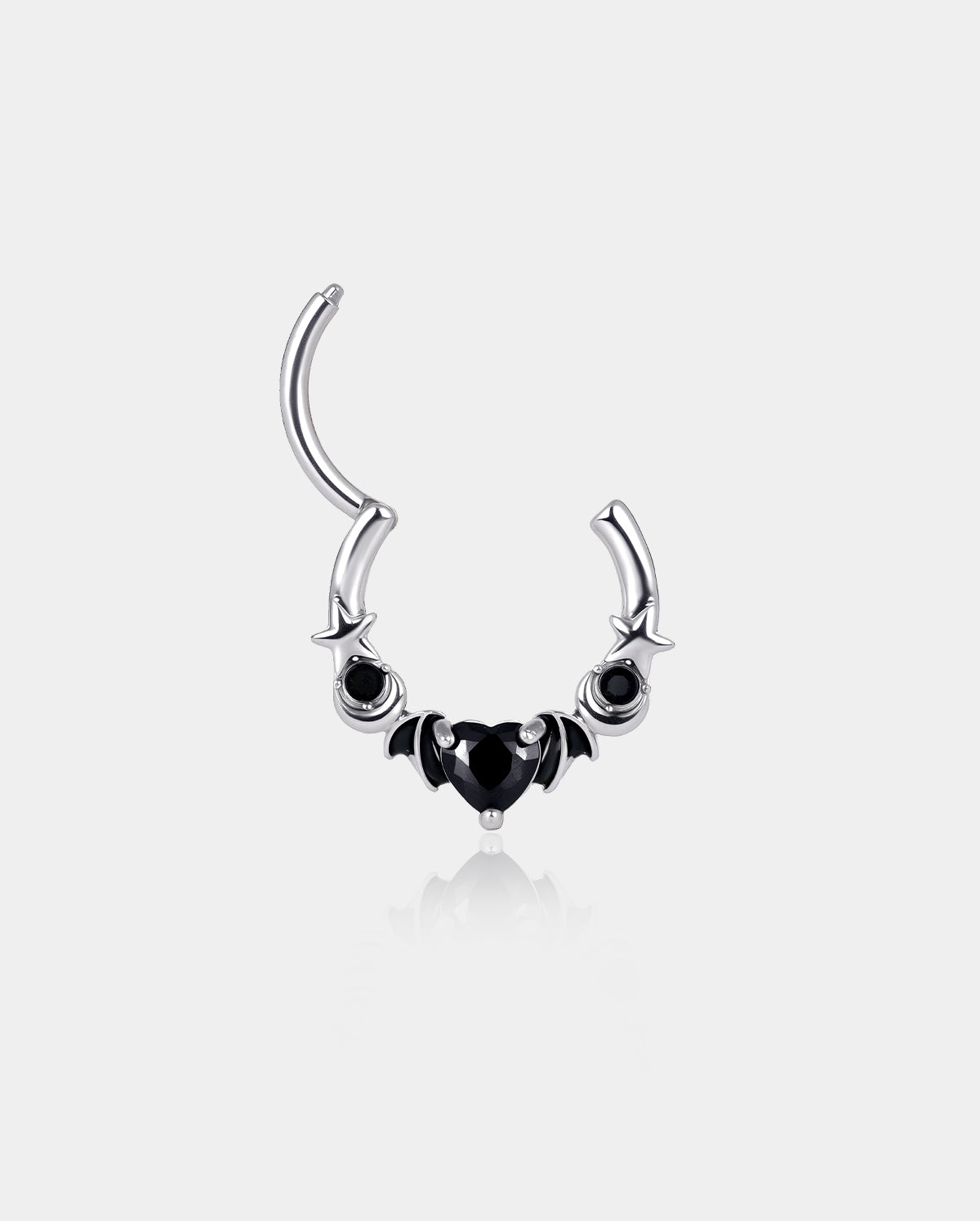 BAT BLACK HEART CZ DAITH SEPTUM RING
