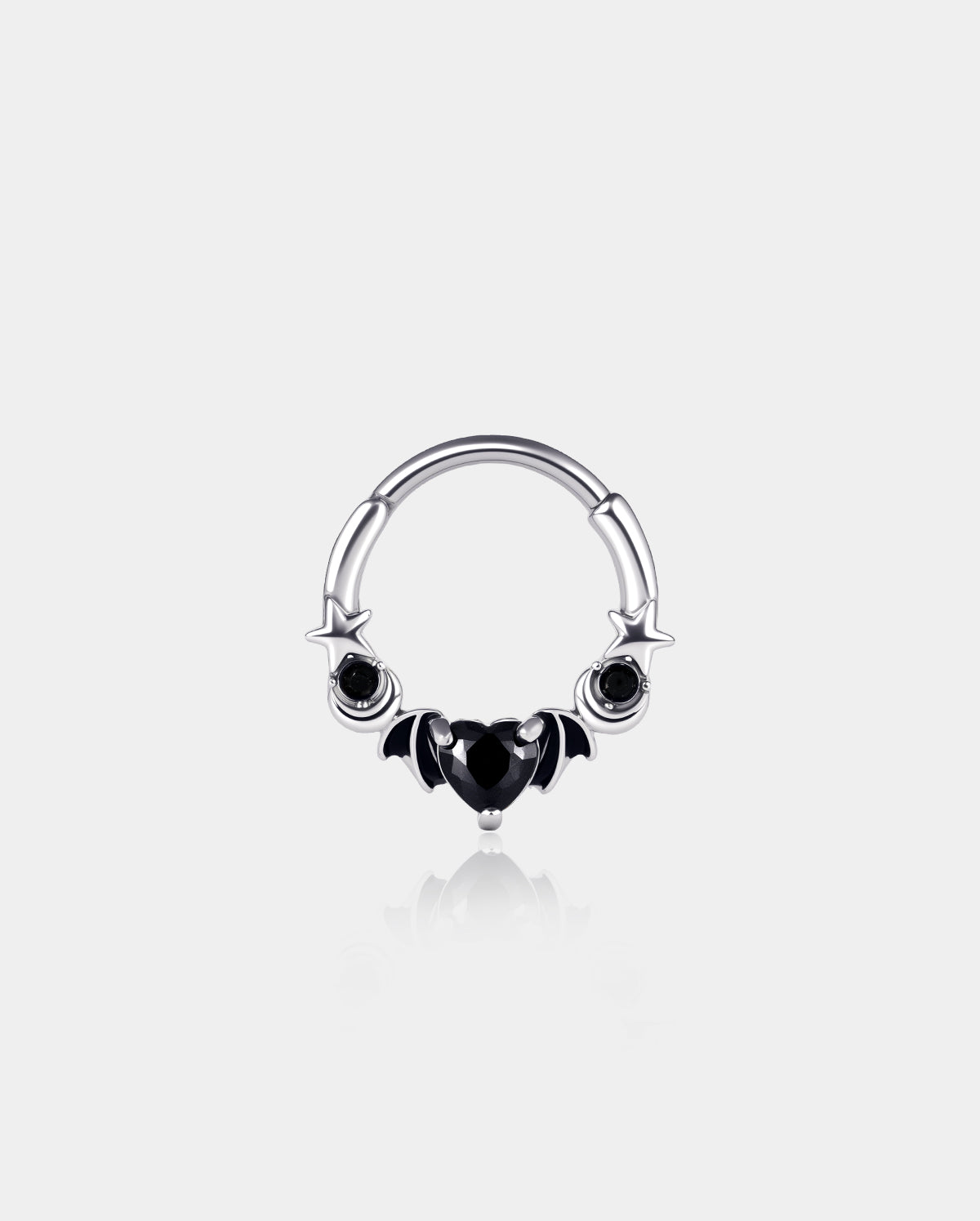 BAT BLACK HEART CZ DAITH SEPTUM RING