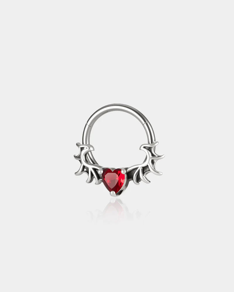 RED HEART WINGS SEPTUM RING