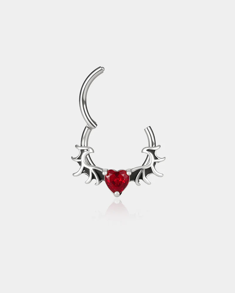 RED HEART WINGS SEPTUM RING