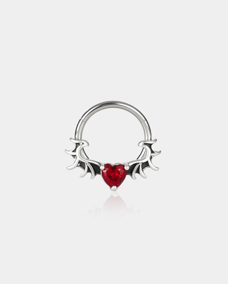 RED HEART WINGS SEPTUM RING