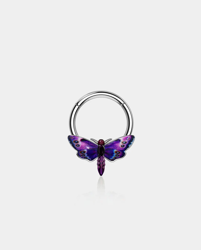 HAWK MOTH DAITH SEPTUM RING - PURPLE