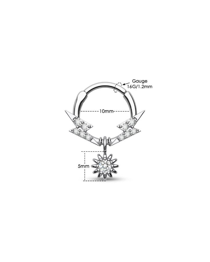LIGHTNING BOLT SUN DANGLE SEPTUM RING