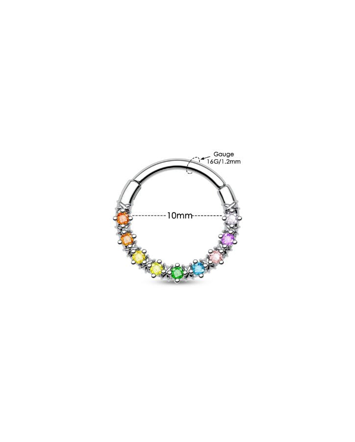 COLORFUL CZ SEGMENT DAITH SEPTUM RING